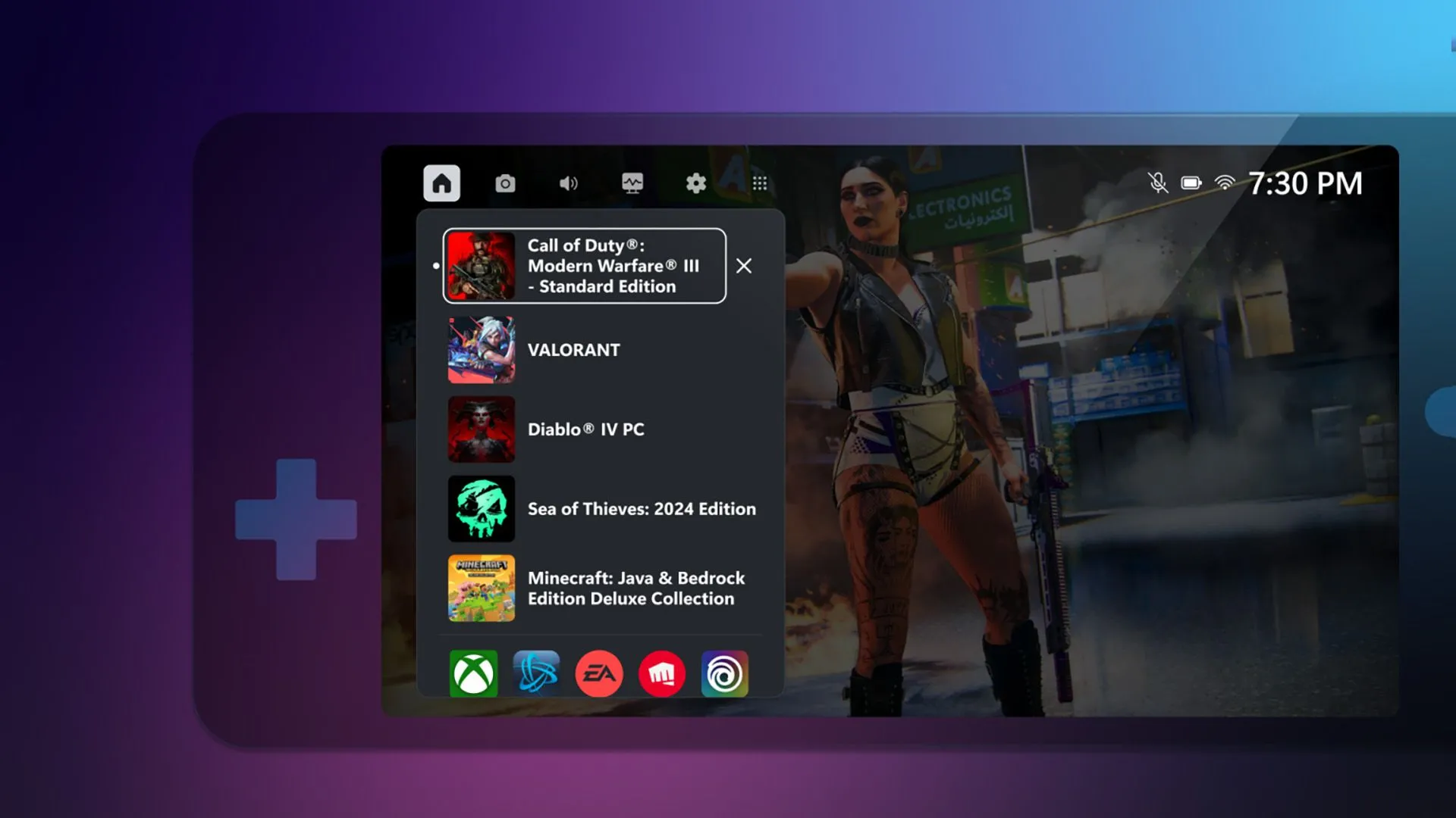 Ảnh chụp màn hình giao diện Xbox Game Bar trên Windows.