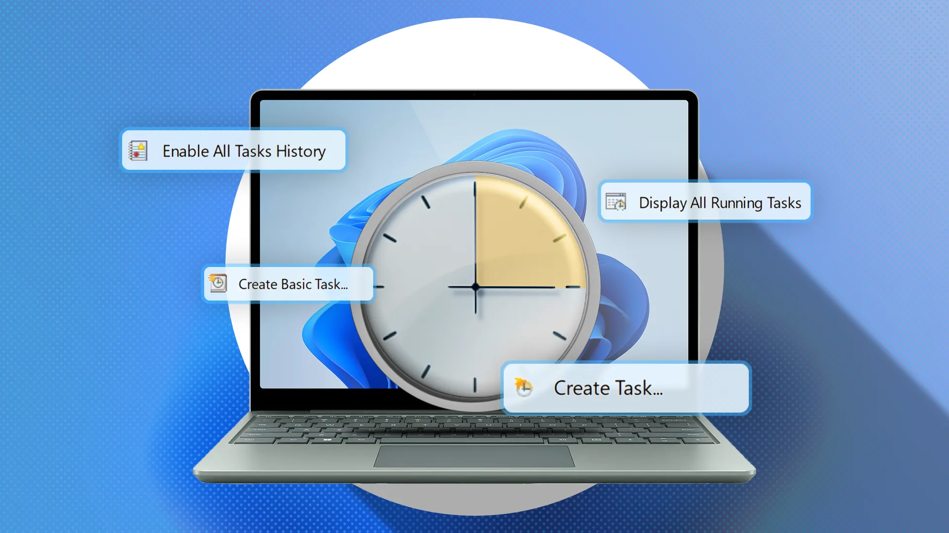 Biểu tượng Task Scheduler (Bộ lập lịch tác vụ) trên Windows 11, công cụ giúp hẹn giờ chạy script