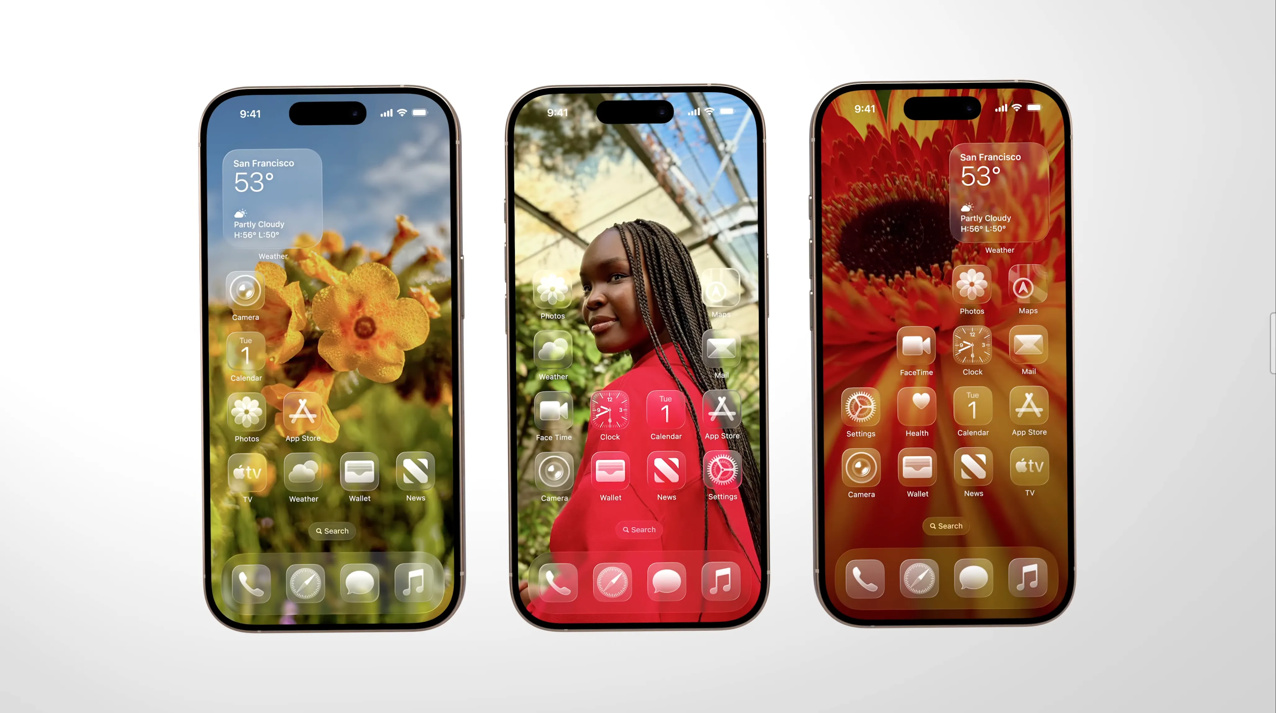 Chế độ &quot;clear look&quot; của thiết kế &quot;Liquid Glass&quot; trên iOS 26 làm nổi bật hình nền.