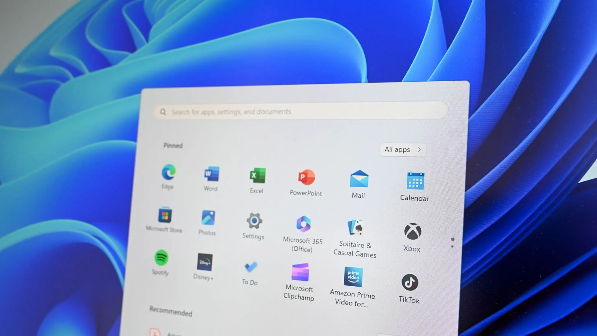 Danh sách ứng dụng trong Start Menu Windows 11