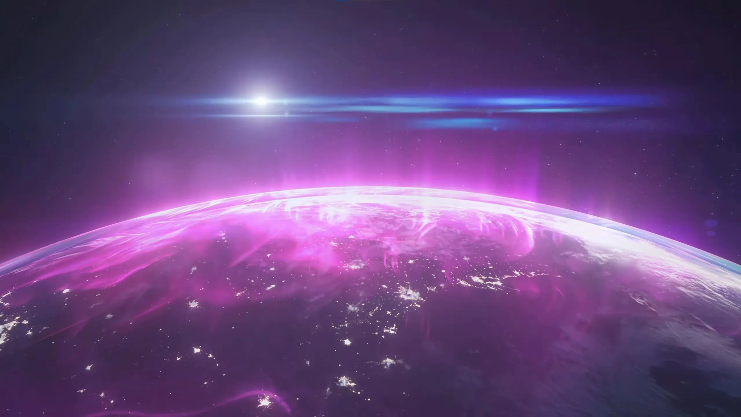 Hình ảnh minh họa sóng vệ tinh truyền đến Trái đất, tượng trưng cho kết nối Starlink và T-Mobile