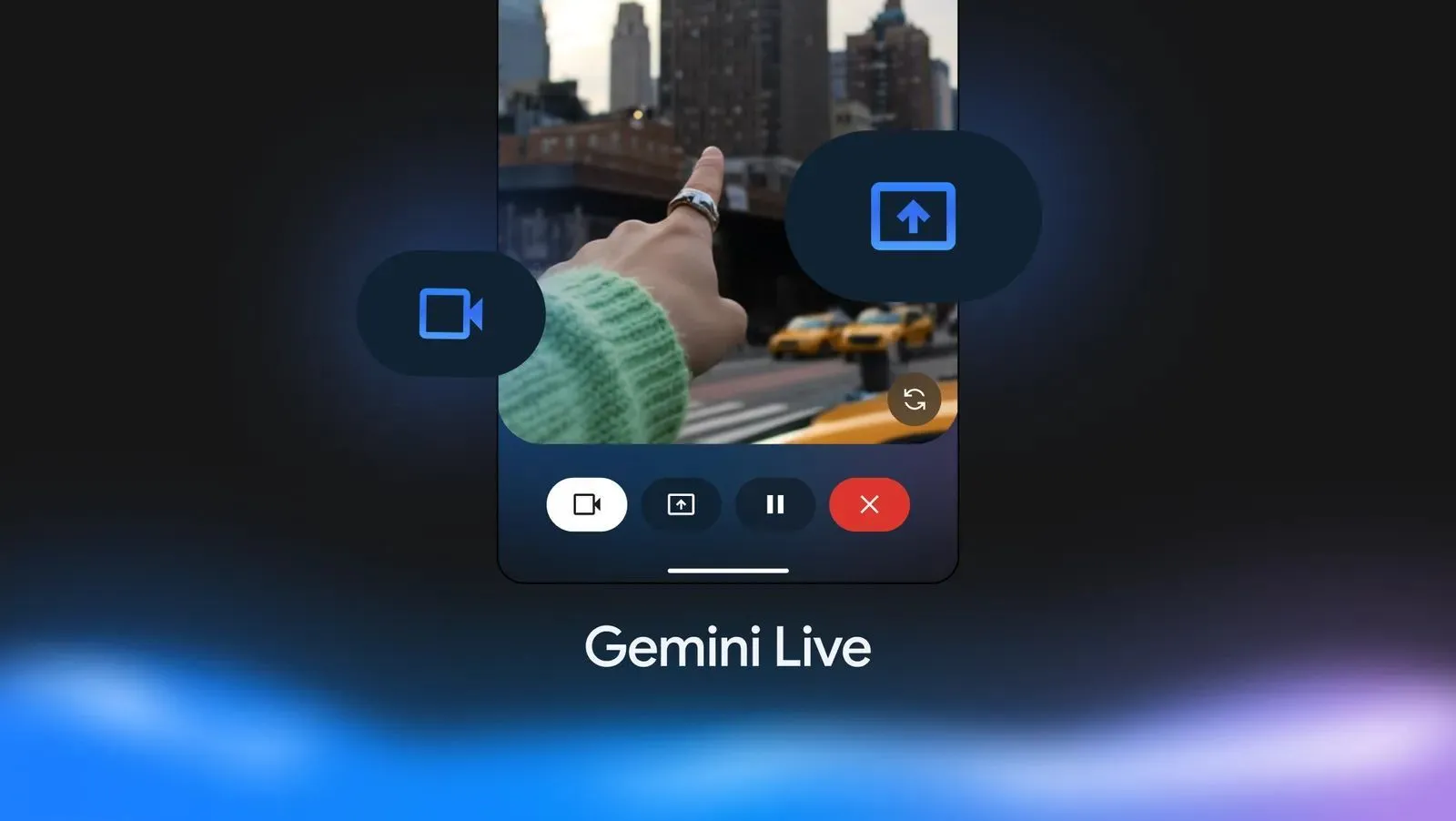 Hình ảnh minh họa tính năng Gemini Live trên ứng dụng Android