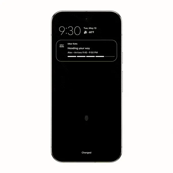 Hoạt ảnh hiển thị thông báo trực tiếp (Live Updates) trên Android 16