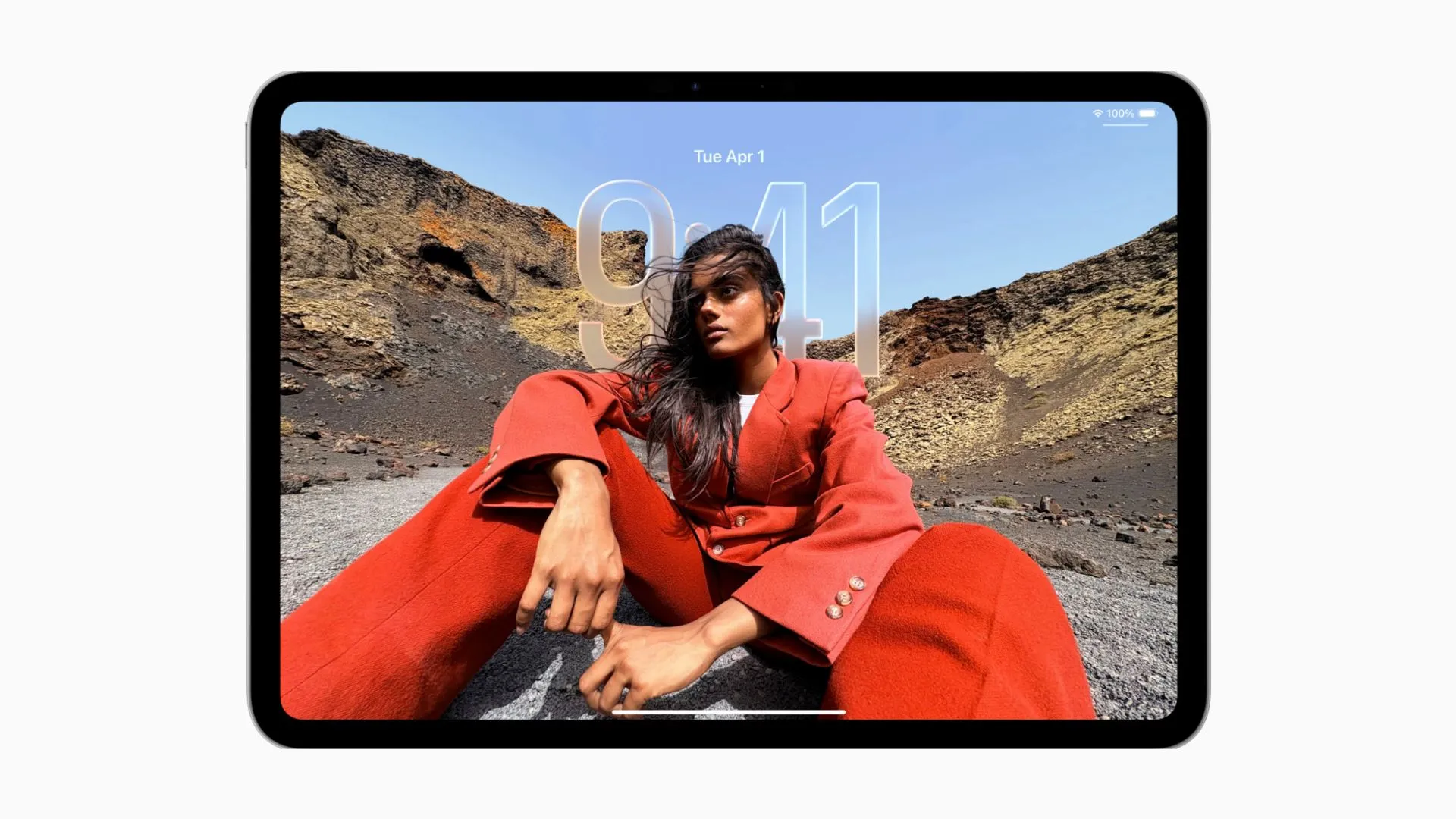Màn hình khóa iPadOS 26 với hiệu ứng 3D Spatial Scenes và giờ thích ứng