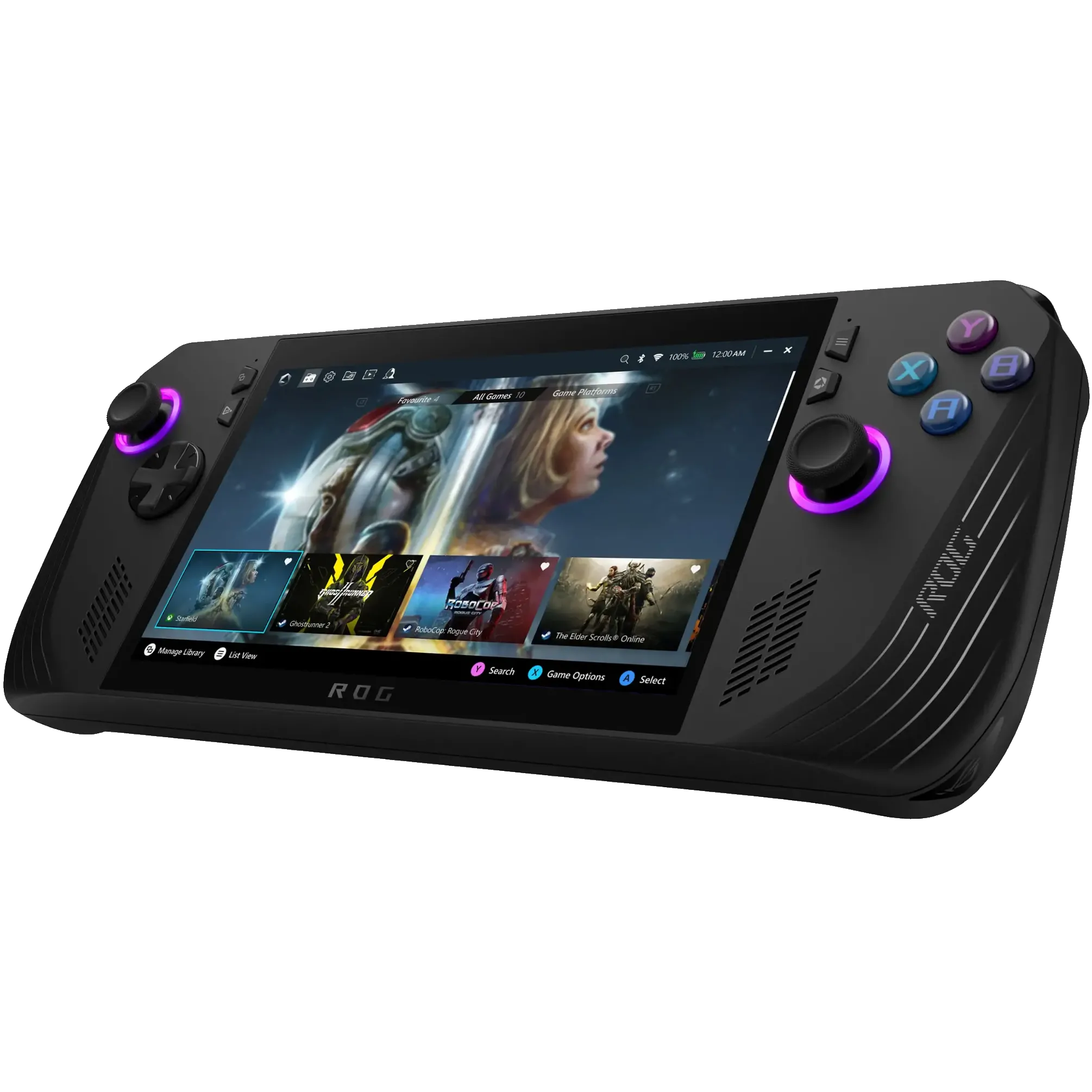 Máy chơi game cầm tay ASUS ROG Ally X màu đen.