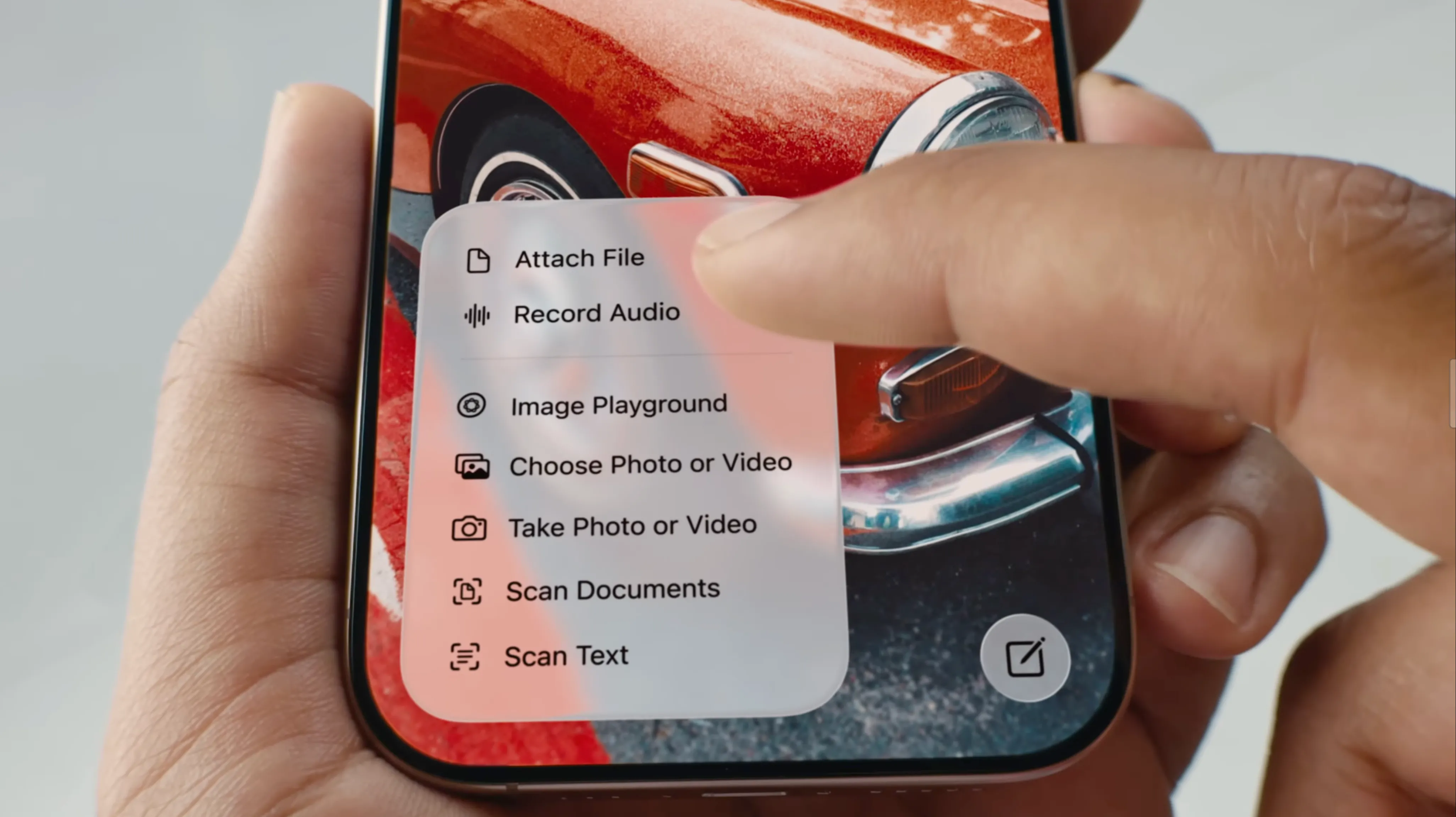 Menu ngữ cảnh được mở rộng trên iOS 26 khi chọn văn bản, giúp truy cập nhanh các tùy chọn.