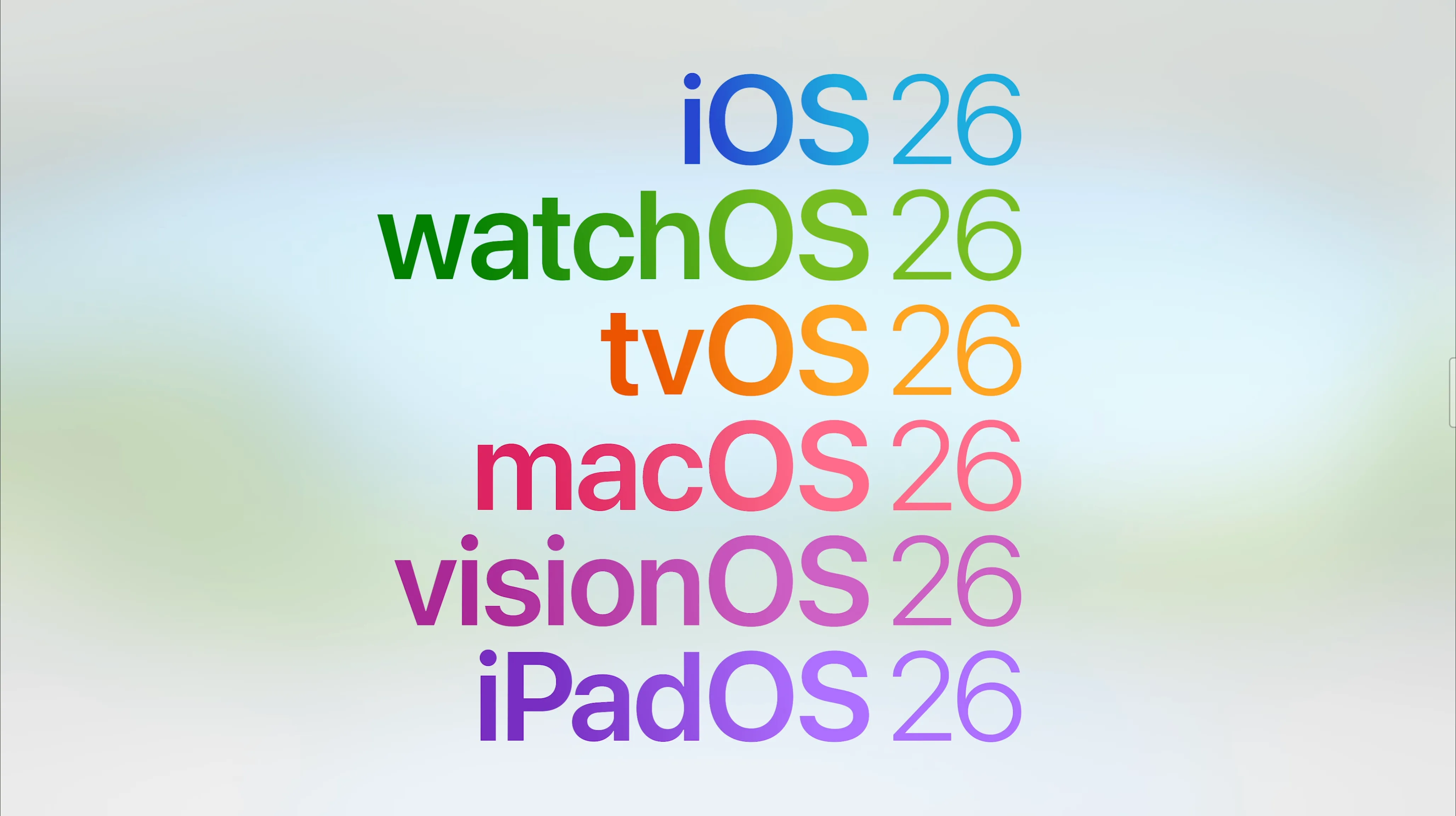 Minh họa quy ước đặt tên mới cho iOS 26 và macOS 26 theo năm phát hành.