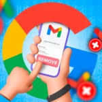 Minh họa tay cầm điện thoại gỡ tài khoản Gmail, liên quan đến tính năng Gmail trên Android