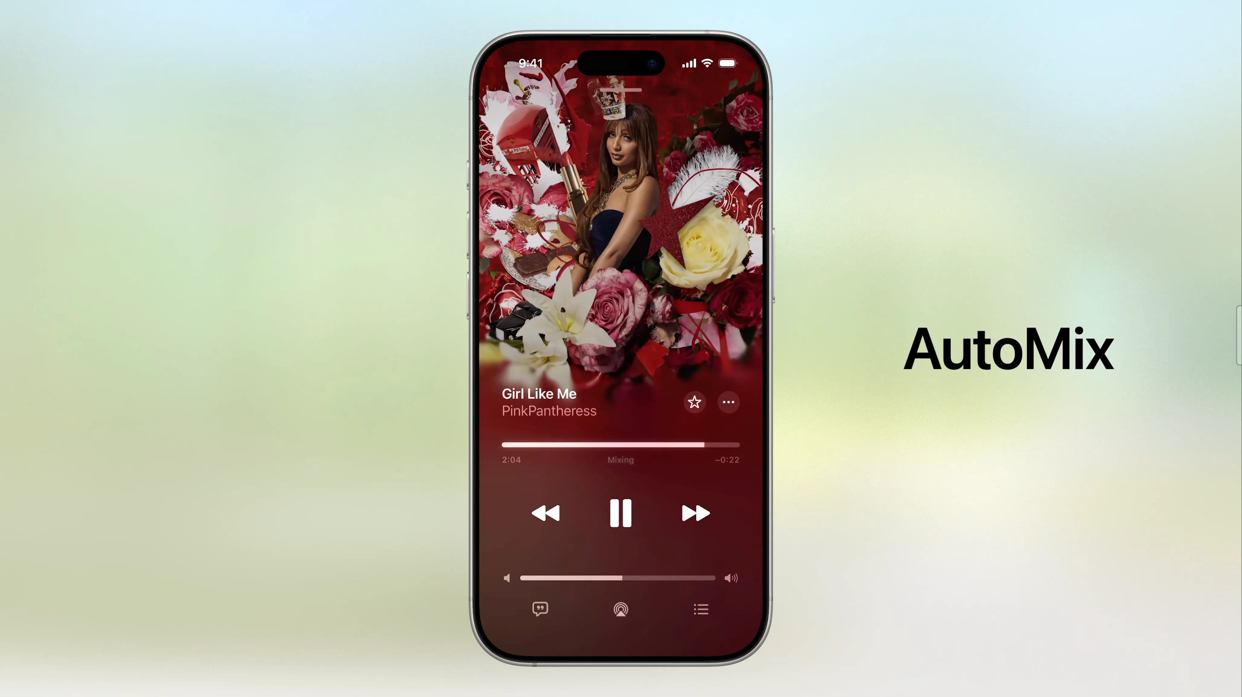 Tính năng Automix trong Apple Music trên iOS 26 chuyển đổi liền mạch giữa các bài hát.