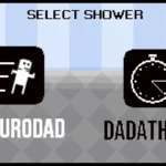 Ảnh chụp màn hình game Shower With Your Dad Simulator 2015, hiển thị hai nhân vật hoạt hình đang ở trong phòng tắm.