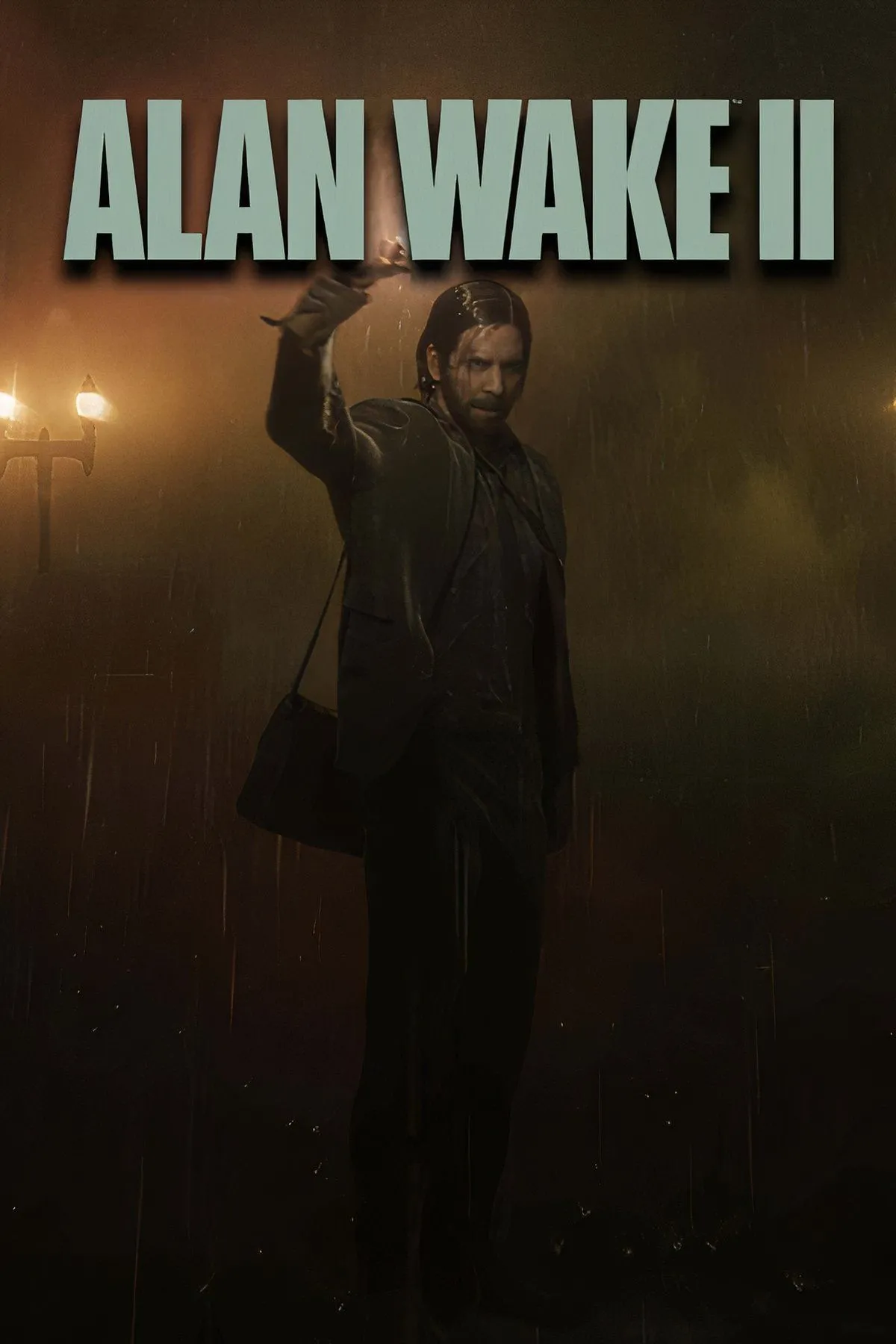 Bìa game Alan Wake 2, thể hiện sự pha trộn giữa kinh dị sinh tồn và bối cảnh siêu nhiên.