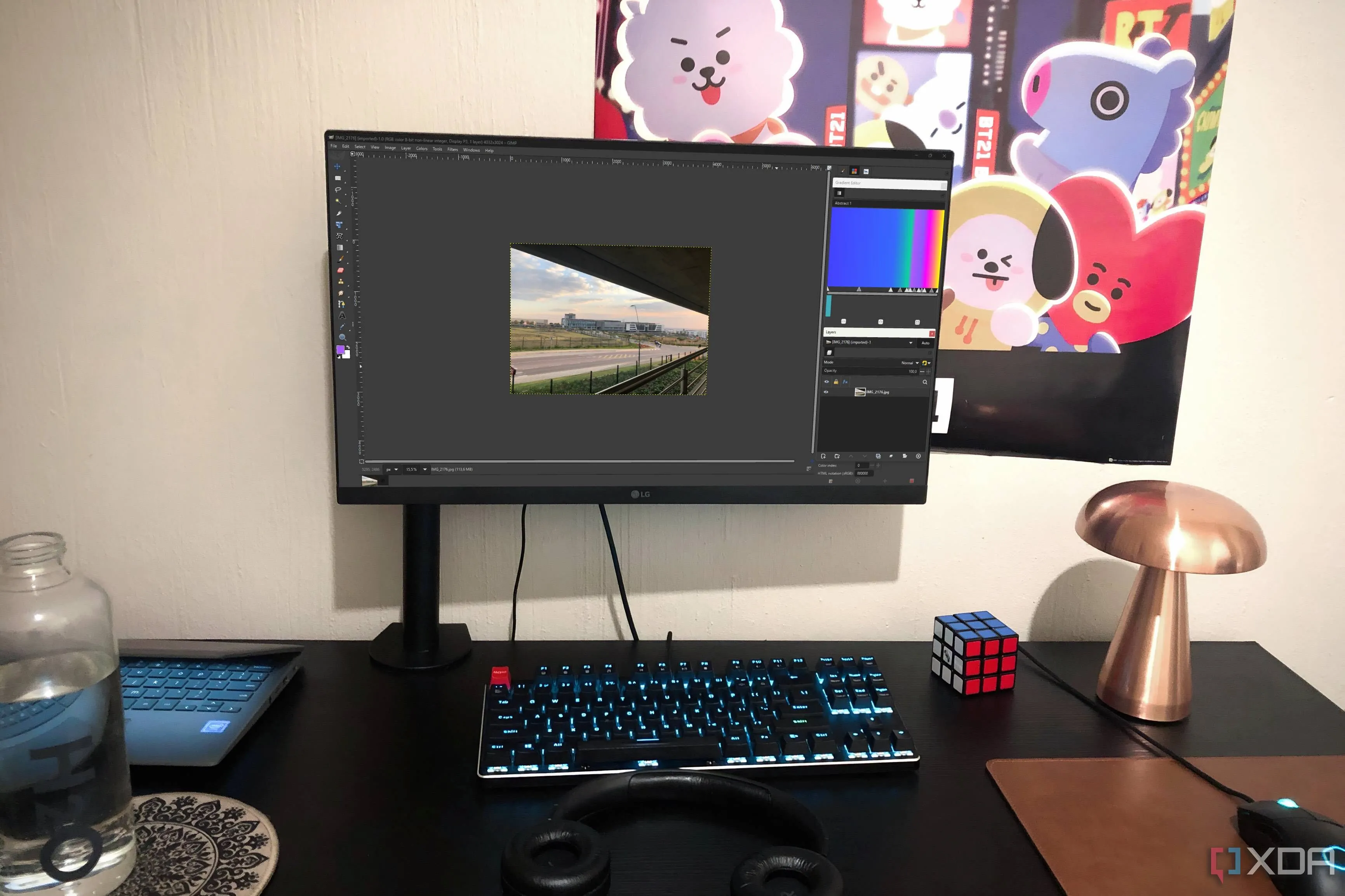 Bố cục tùy chỉnh của GIMP trên máy tính để bàn
