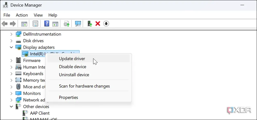 Cập nhật driver thiết bị qua Device Manager trên Windows