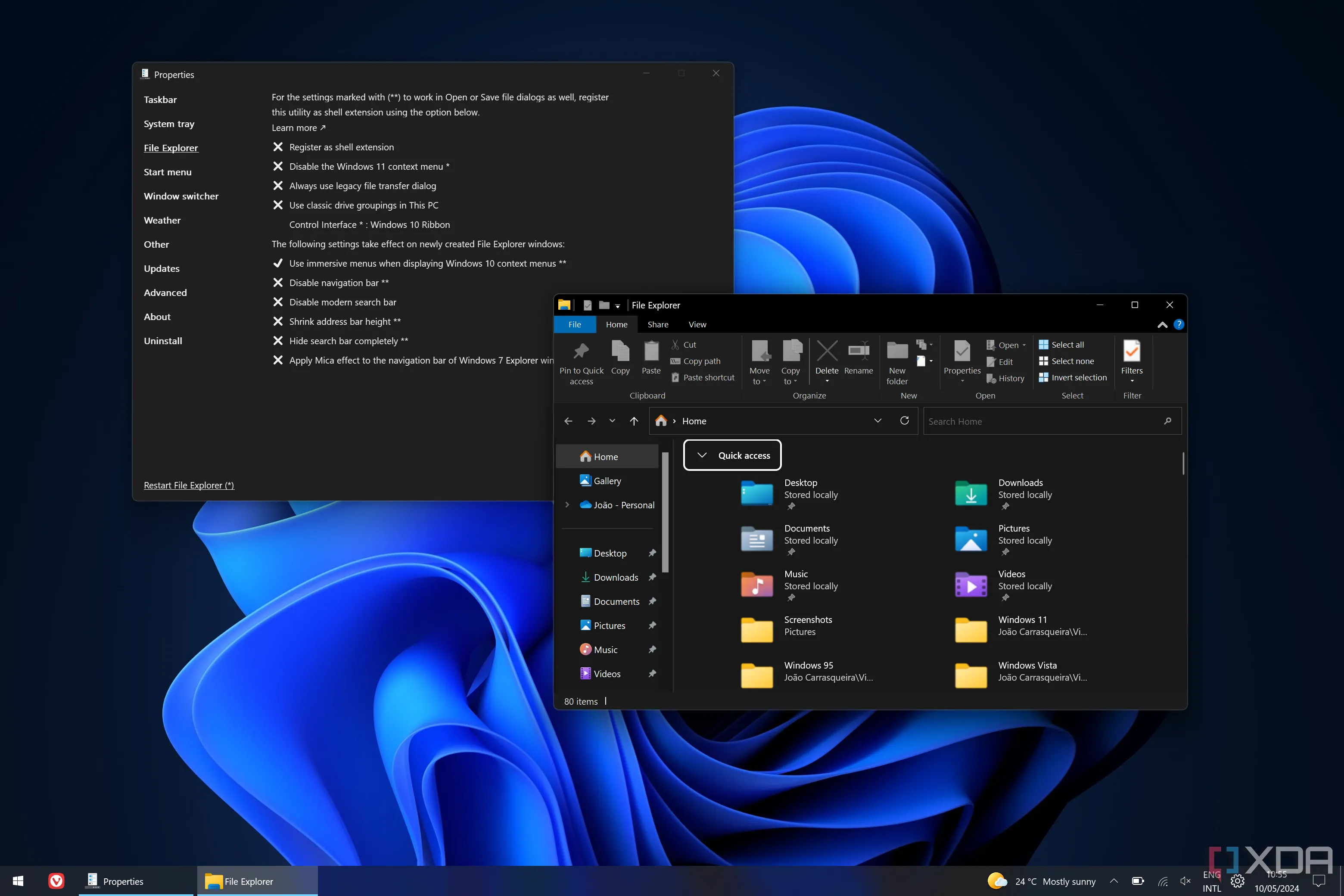 Cửa sổ File Explorer phong cách Windows 10 trên Windows 11