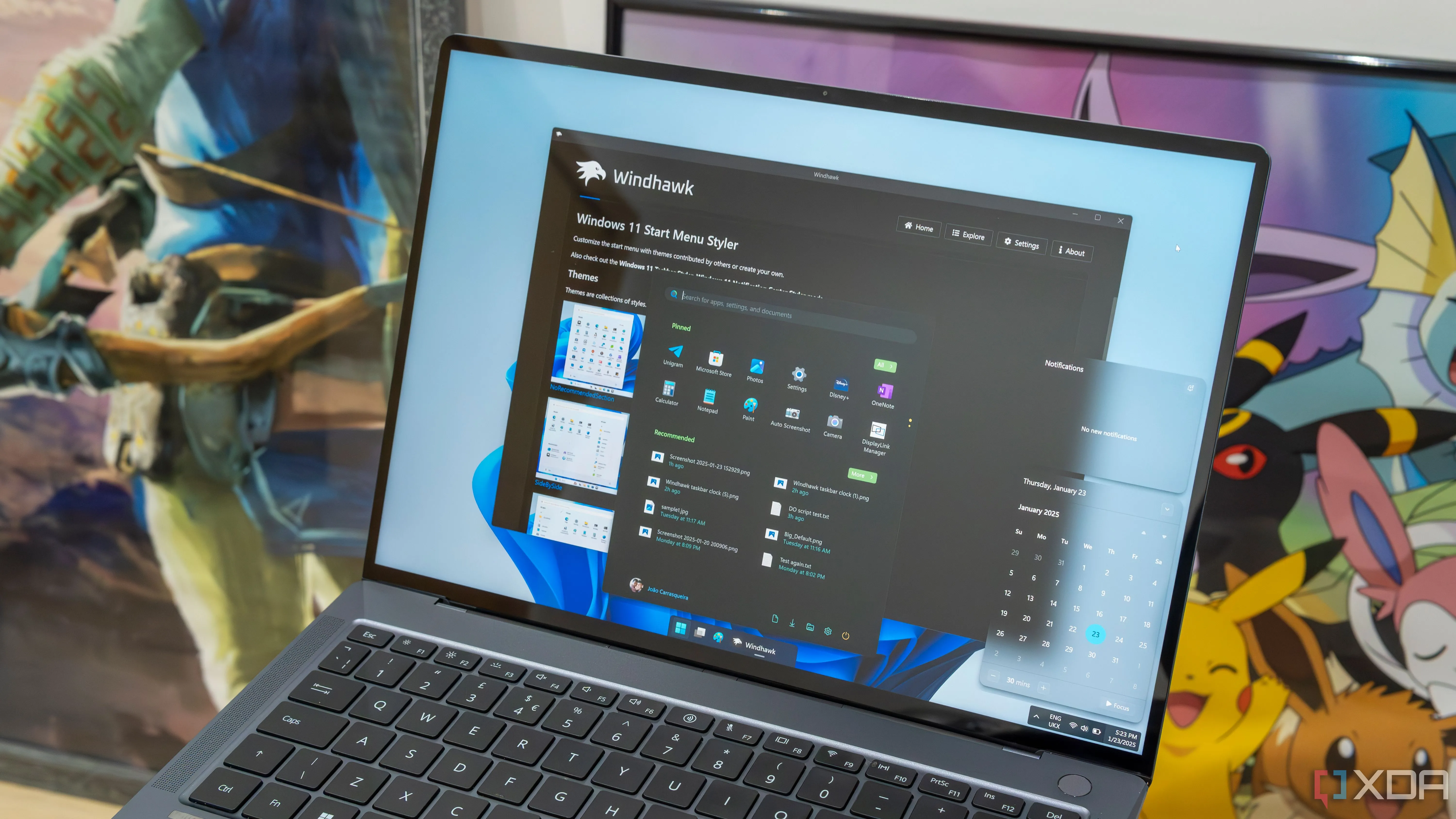 Giao diện Windows 11 với các tùy chỉnh mod từ Windhawk