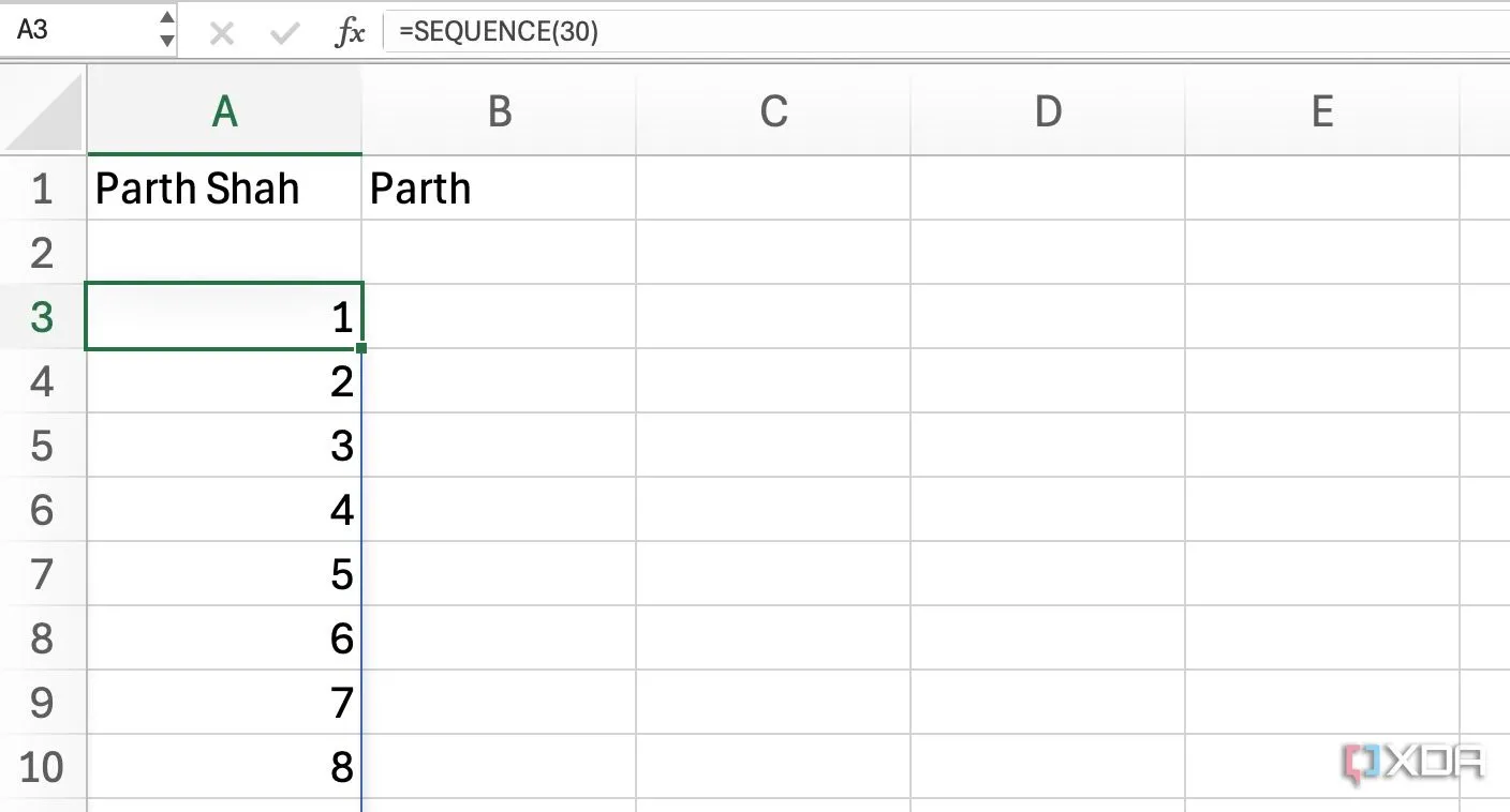 Hàm SEQUENCE trong Excel tạo chuỗi số tự động theo nhiều dạng khác nhau