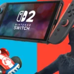 Hình ảnh minh họa Nintendo Switch 2 cùng Mario và một nhân vật từ The Duskbloods, thể hiện các tựa game độc quyền sắp ra mắt trên hệ máy mới.