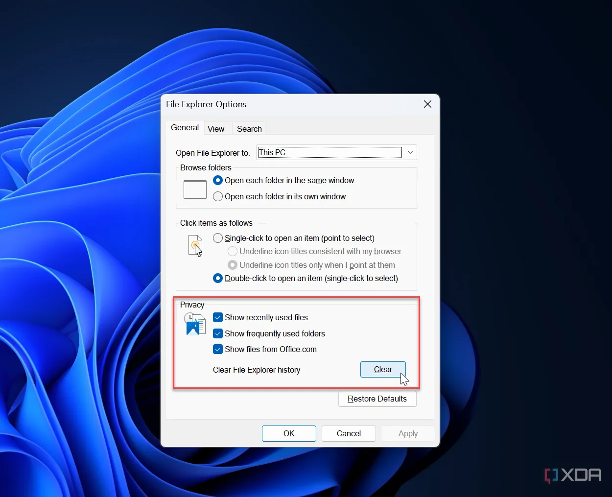 Hướng dẫn xóa bộ nhớ đệm File Explorer trên Windows 11
