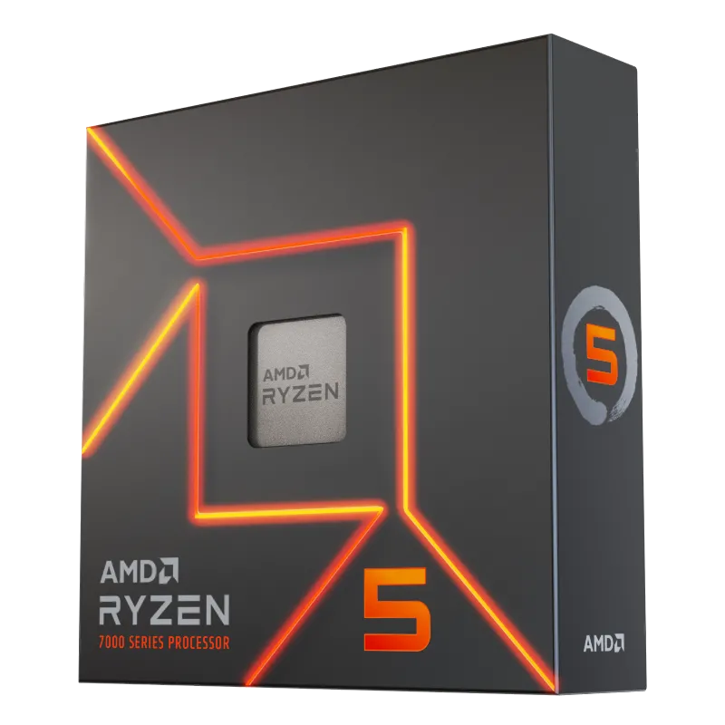 Logo và hình ảnh minh họa của bộ vi xử lý AMD Ryzen 5.