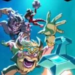 Người chơi Brawlhalla chiến đấu trên võ đài với các chiêu thức sôi động