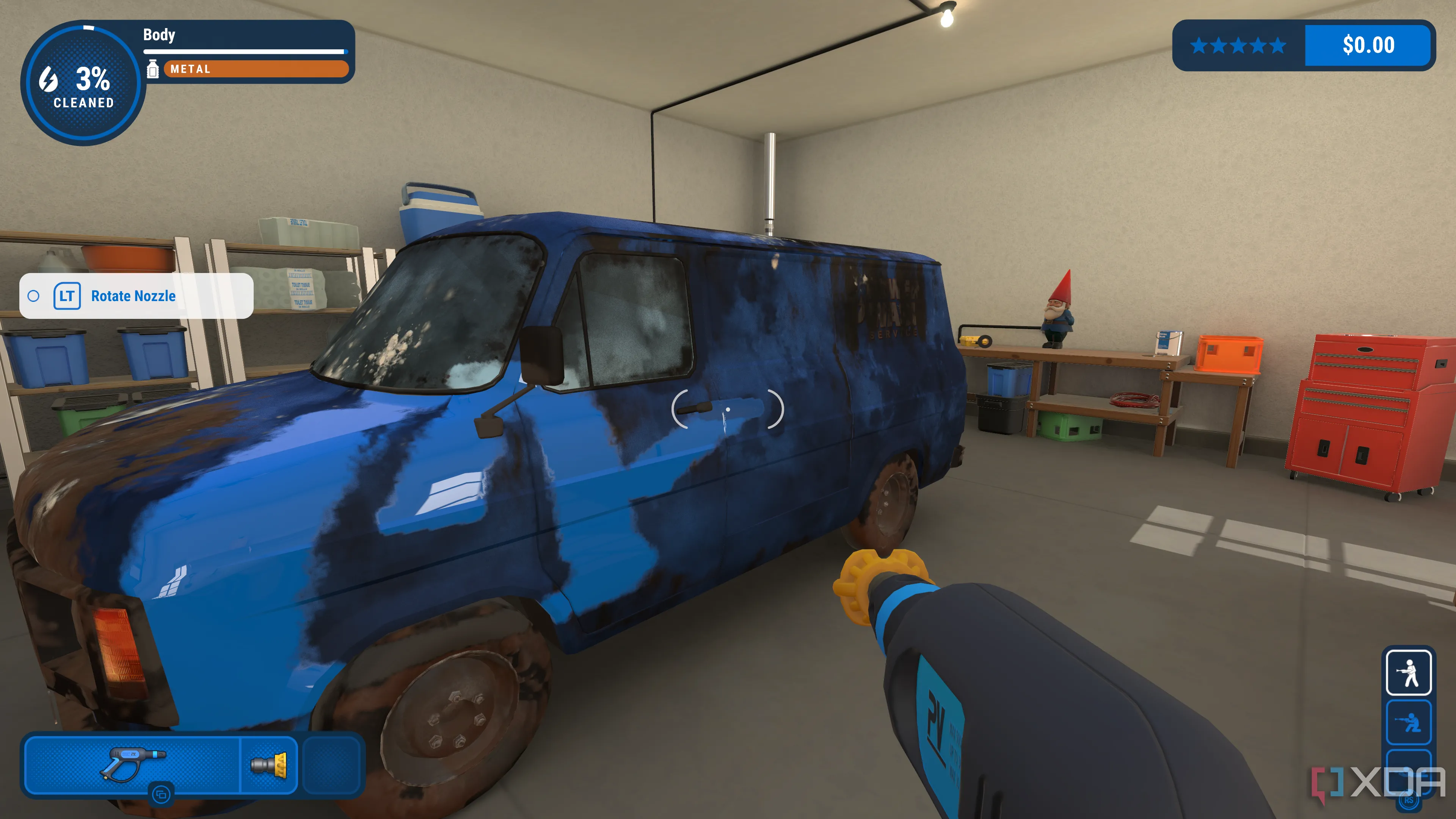 Người chơi rửa xe van trong PowerWash Simulator, một tựa game tạo nên trào lưu giải trí mới