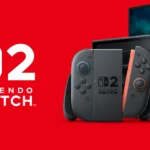 Nintendo Switch 2 với tay cầm Joy-Con thế hệ mới và dock sạc hiển thị logo thương hiệu