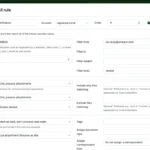 Paperless-ngx giao diện tạo quy tắc tự động hóa email và tài liệu