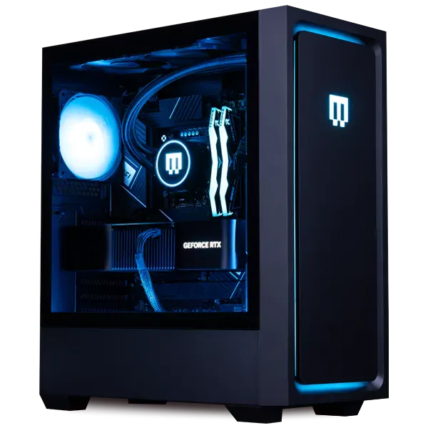 PC chơi game dựng sẵn Maingear MG-1 với thiết kế đẹp mắt và quản lý cáp gọn gàng, minh chứng cho thẩm mỹ cao của các hệ thống pre-built hiện đại.
