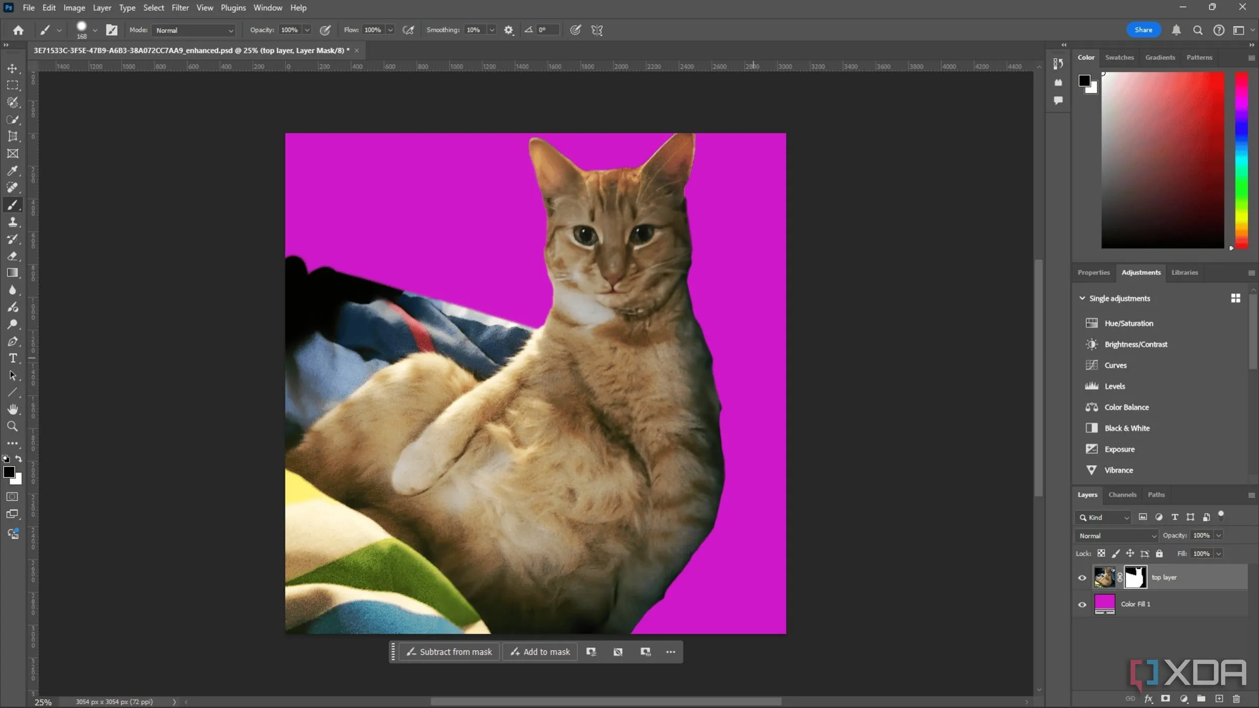 Sử dụng công cụ Brush Tool để tạo mask trong Adobe Photoshop