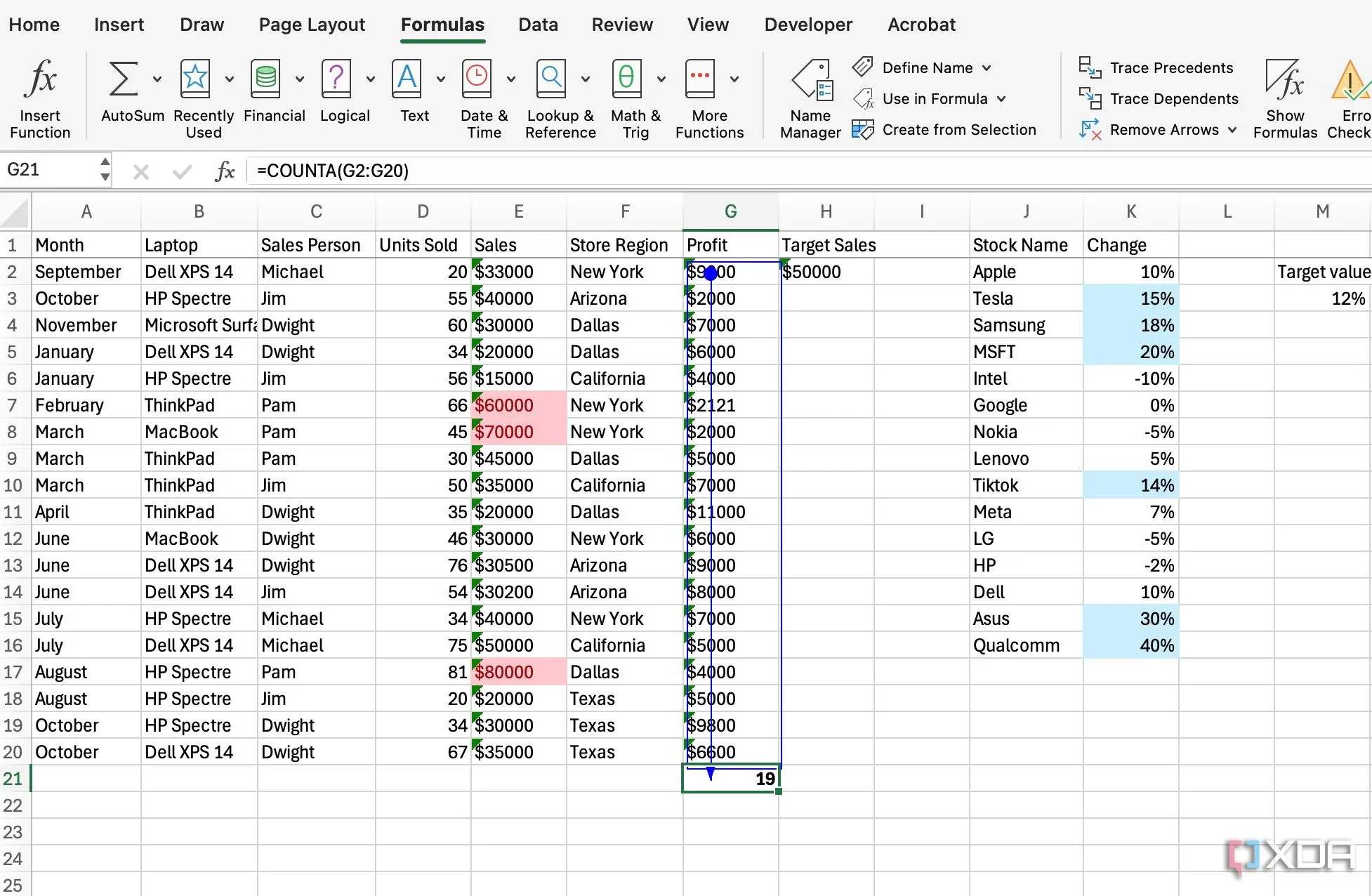 Theo dõi tiền lệ trong Excel để gỡ lỗi công thức