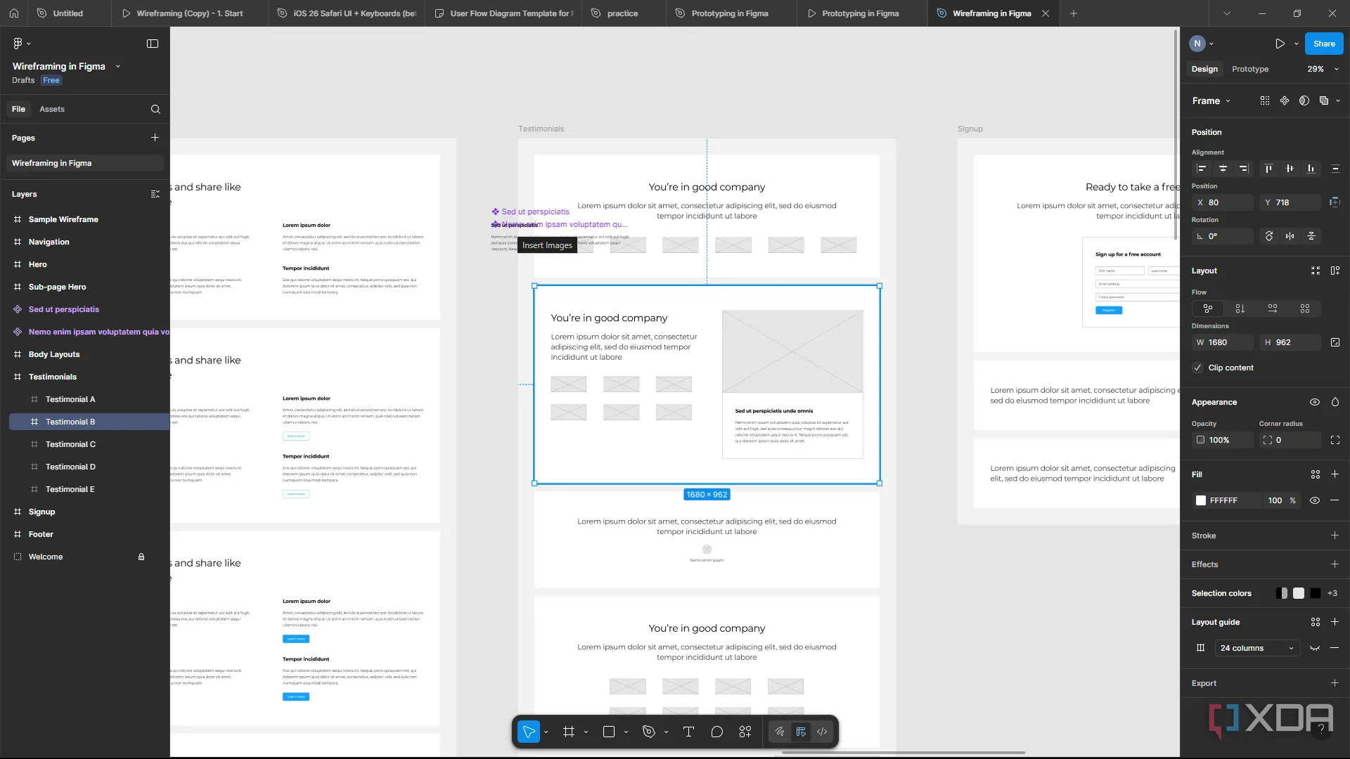 Thiết kế wireframe độ chi tiết cao trong Figma, hỗ trợ toàn diện quy trình UX