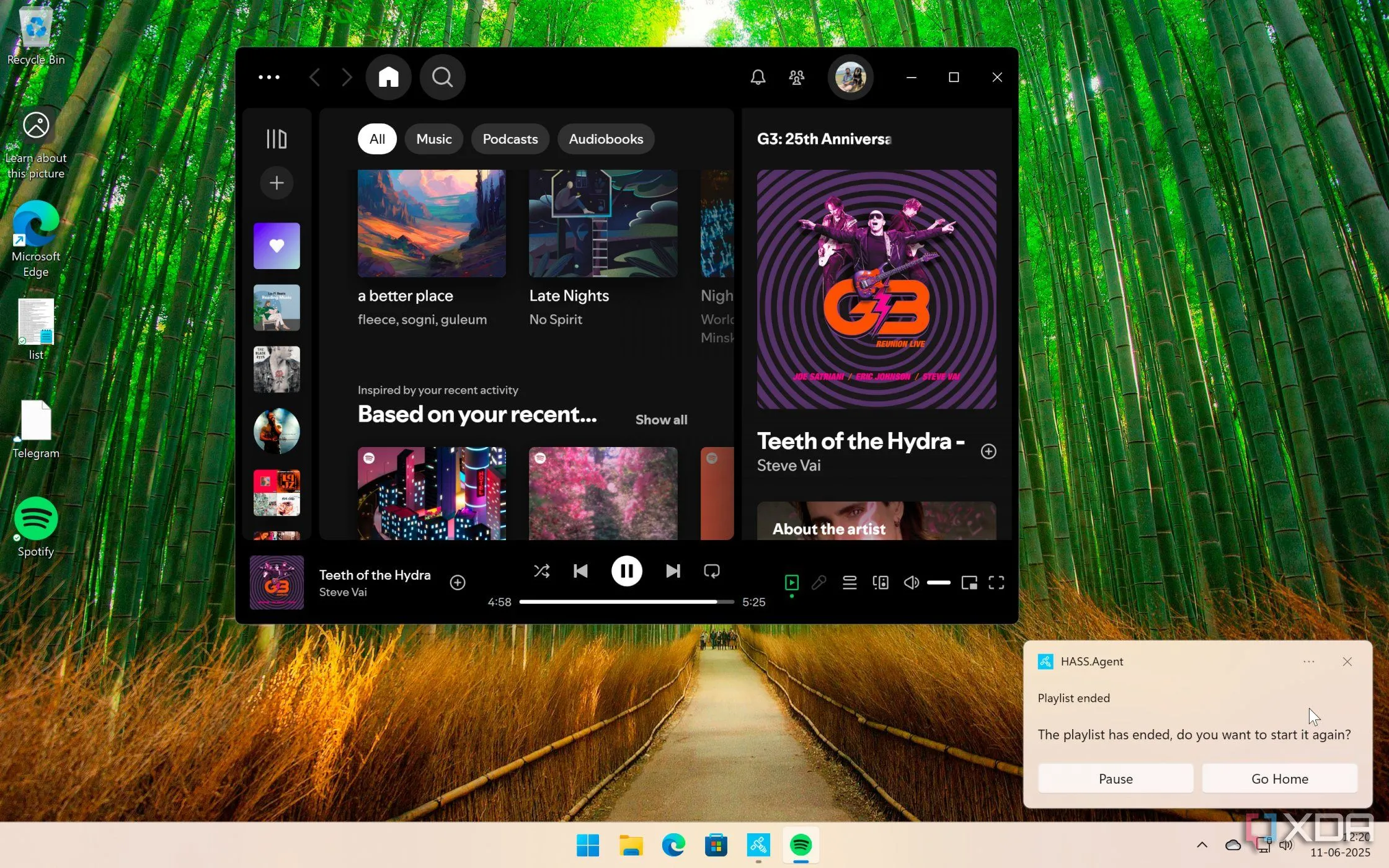 Ví dụ về thông báo có hành động được gửi đến PC Windows thông qua HASS.Agent