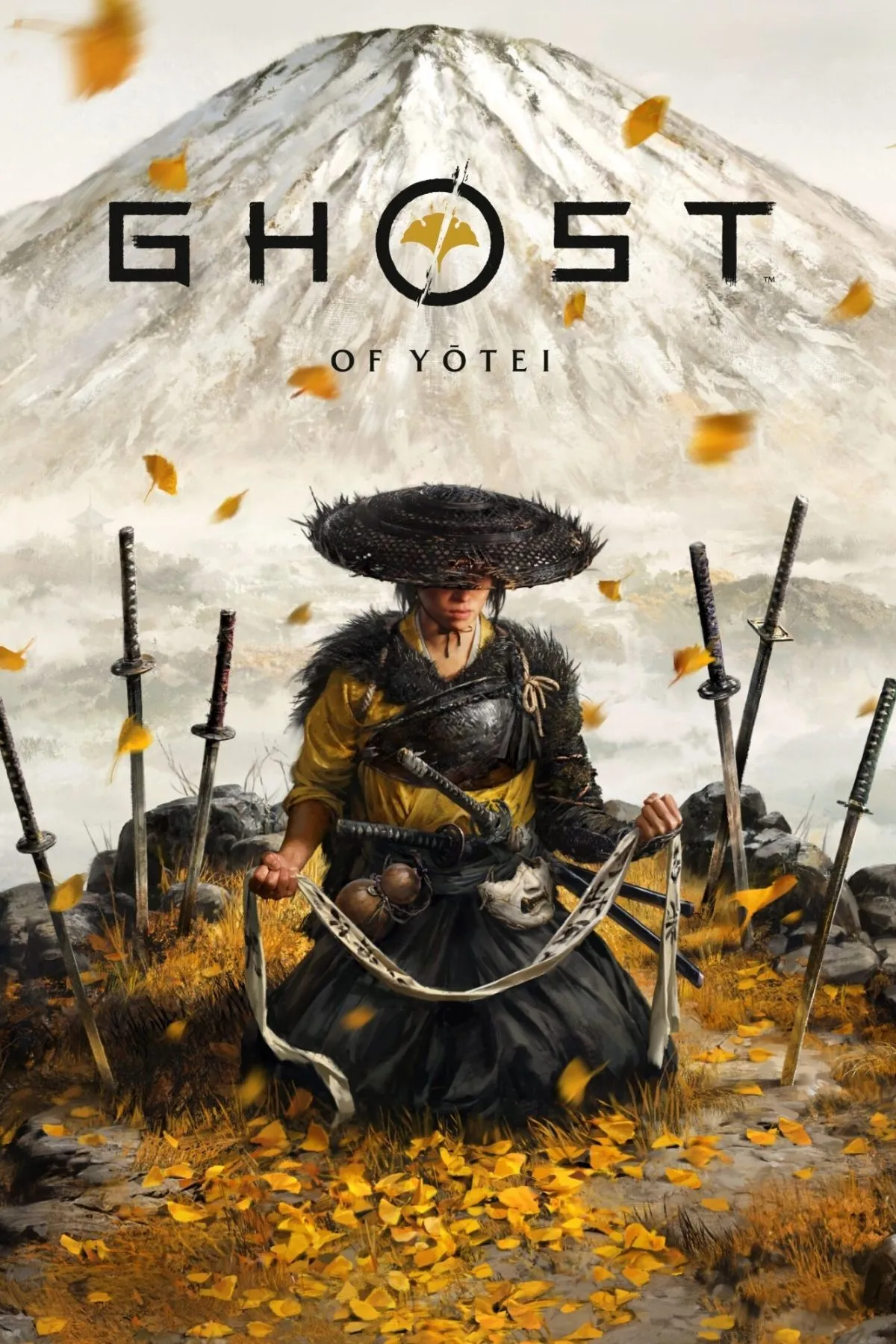 Ảnh bìa chính thức của game Ghost of Yotei với nhân vật Atsu và khung cảnh Ezo