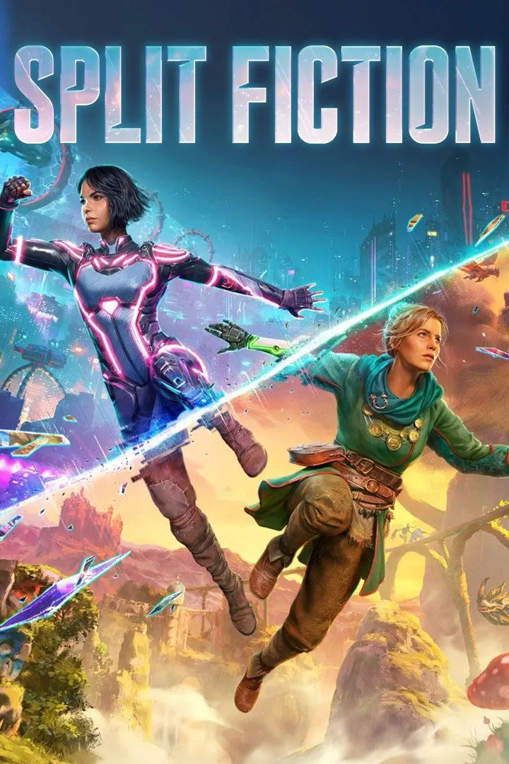Ảnh bìa game Split Fiction, một tựa game co-op chia đôi màn hình đáng mong chờ.