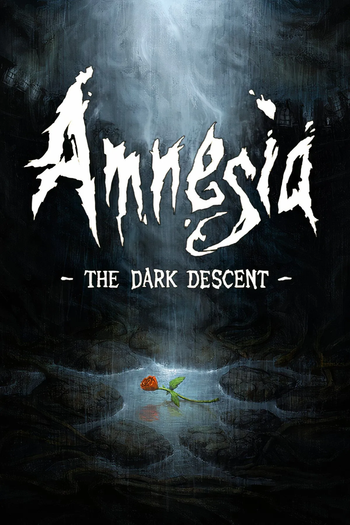 Ảnh cắt cảnh từ game kinh dị Amnesia The Dark Descent với nhân vật chính Daniel khám phá lâu đài tăm tối, ánh sáng leo lắt và những hình ảnh đáng sợ ám ảnh người chơi.