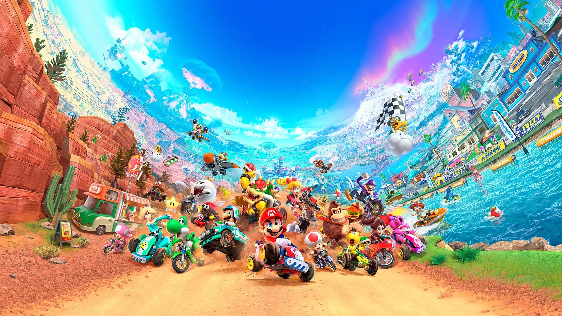 Ảnh quảng bá cho game Mario Kart World trên Nintendo Switch 2, một trong những tựa game được công bố.