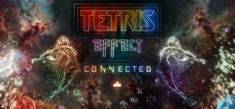 Ảnh tiêu đề của game Tetris Effect: Connected, với các khối Tetris xếp chồng lên nhau trong một không gian ảo đầy màu sắc và hiệu ứng ánh sáng.