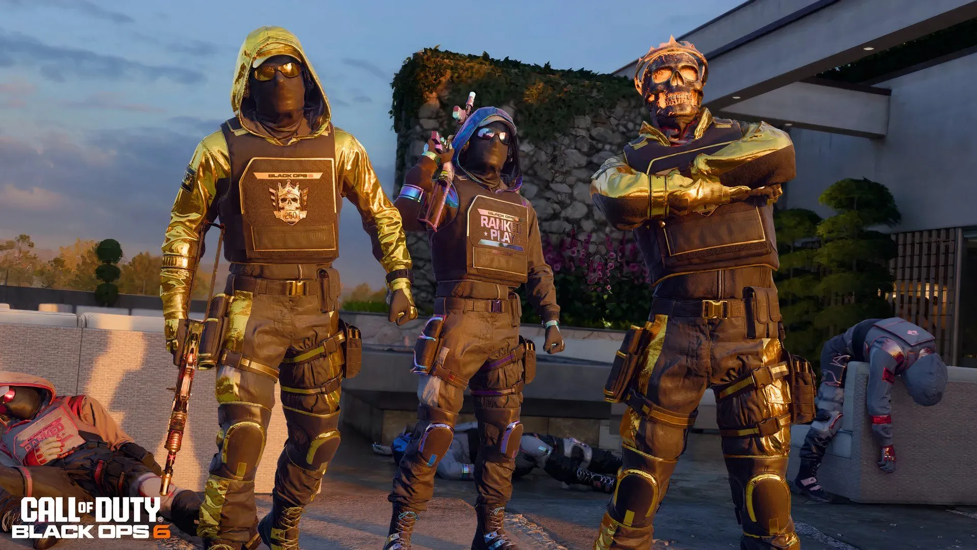 Ba nhân vật Operator của Call of Duty đứng trên kẻ địch bị đánh bại trong chế độ Ranked Play của Black Ops 6