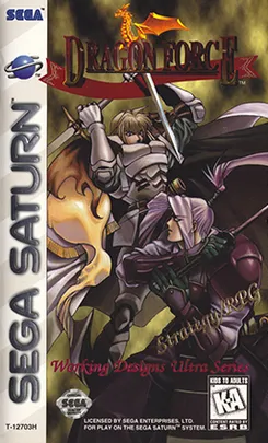 Bìa game Dragon Force, tựa game chiến thuật thời gian thực kinh điển trên Sega Saturn