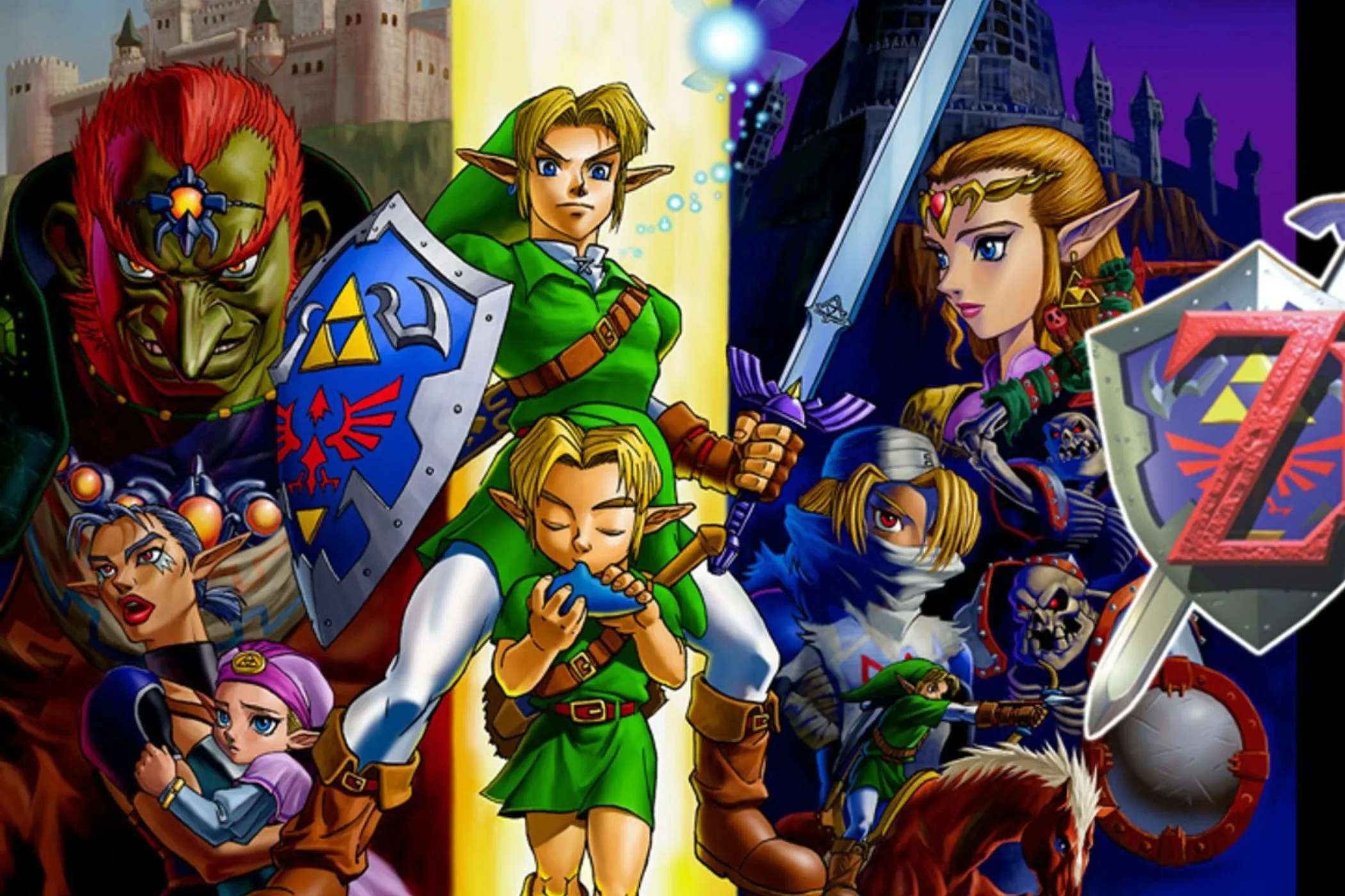 Bìa nghệ thuật game The Legend of Zelda: Ocarina of Time, một trong những tựa game Zelda 3D huyền thoại trên Nintendo 64