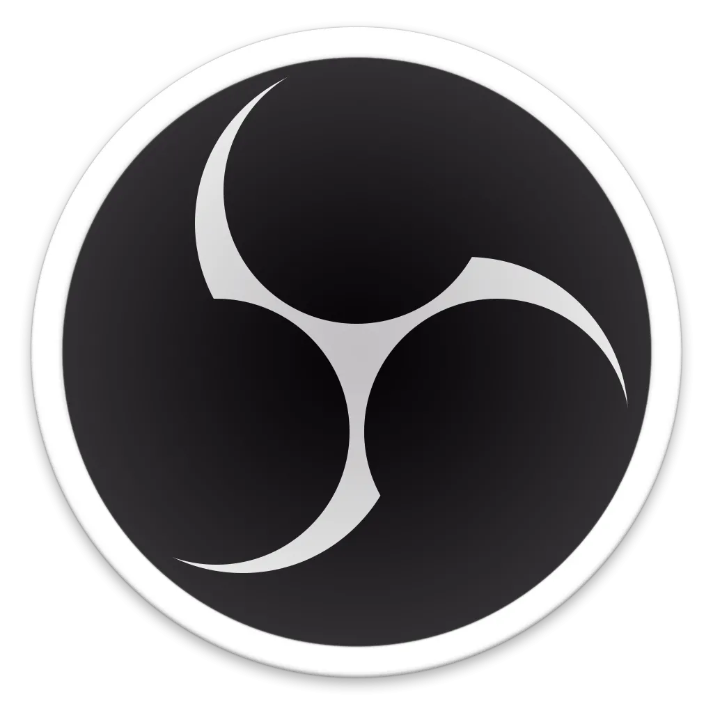 Biểu tượng logo phần mềm OBS Studio, công cụ live stream và ghi hình mã nguồn mở