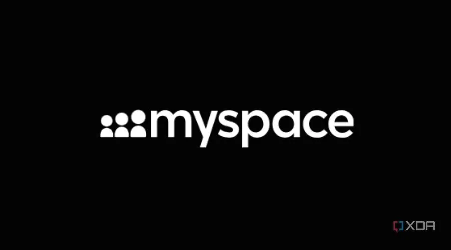 biểu tượng MySpace màu trắng trên nền đen