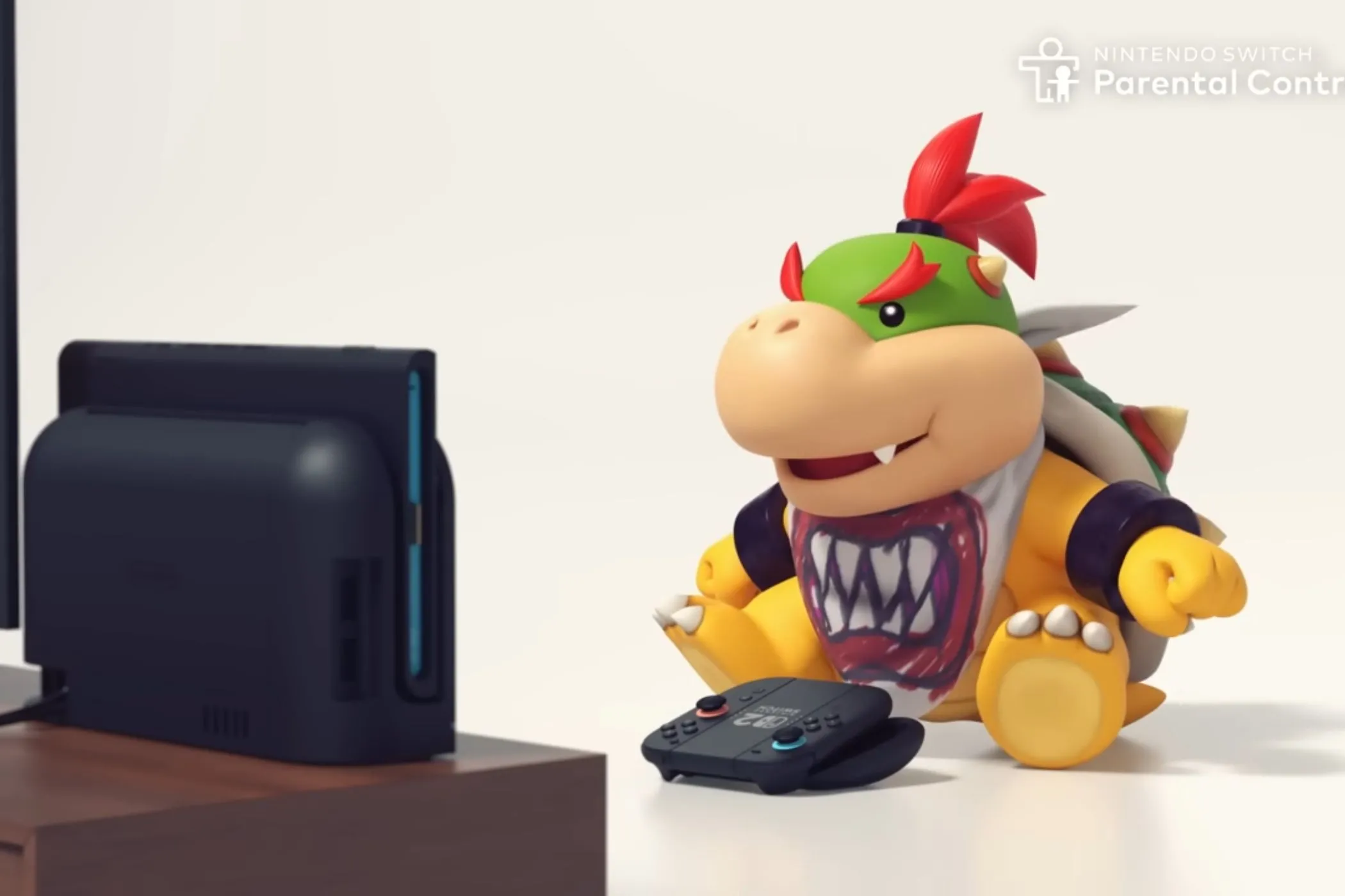 Bowser Jr. chơi Nintendo Switch 2 với camera được bật