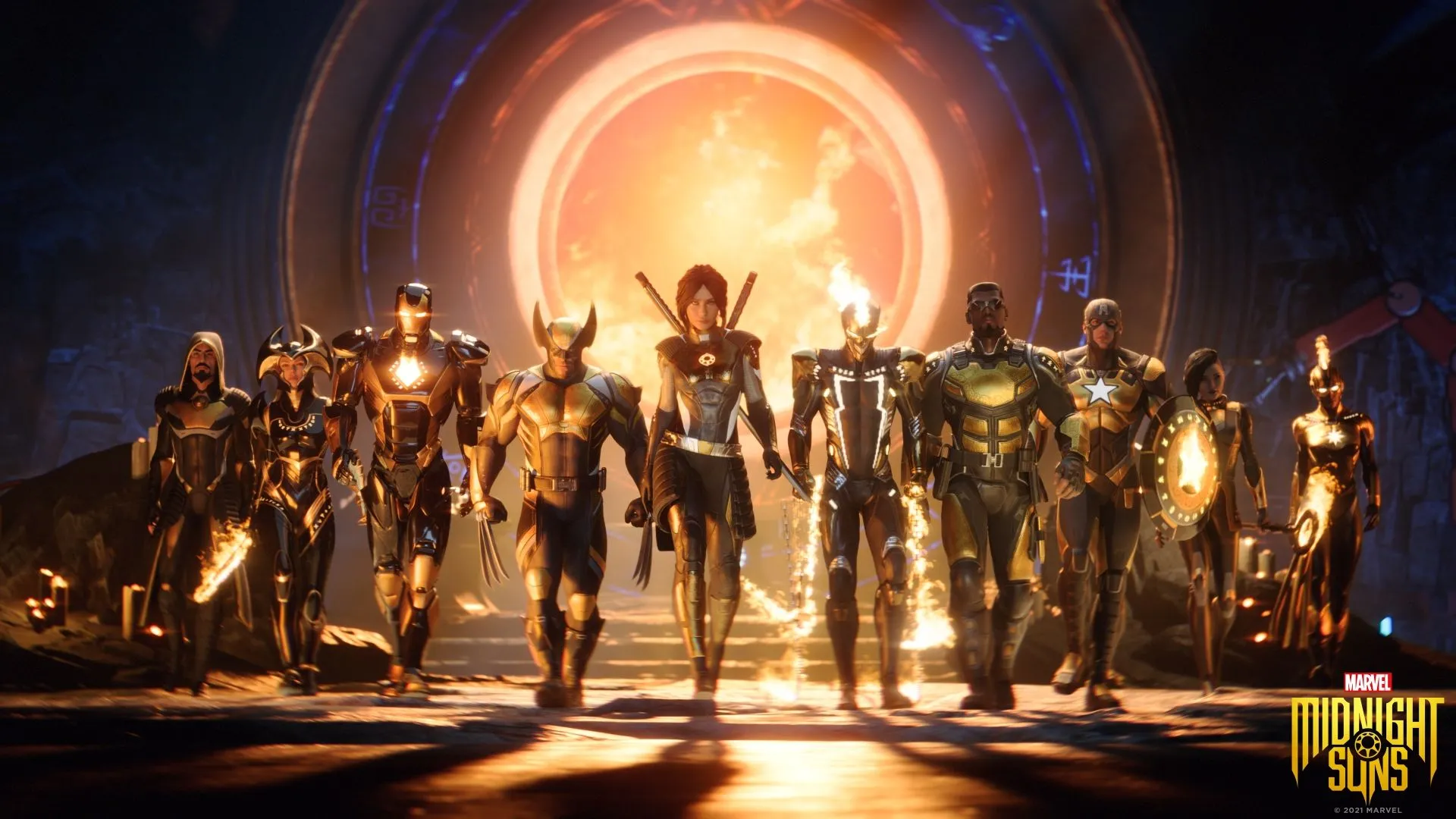 Các anh hùng Marvel tập hợp trong game Midnight Suns với trang phục đặc trưng