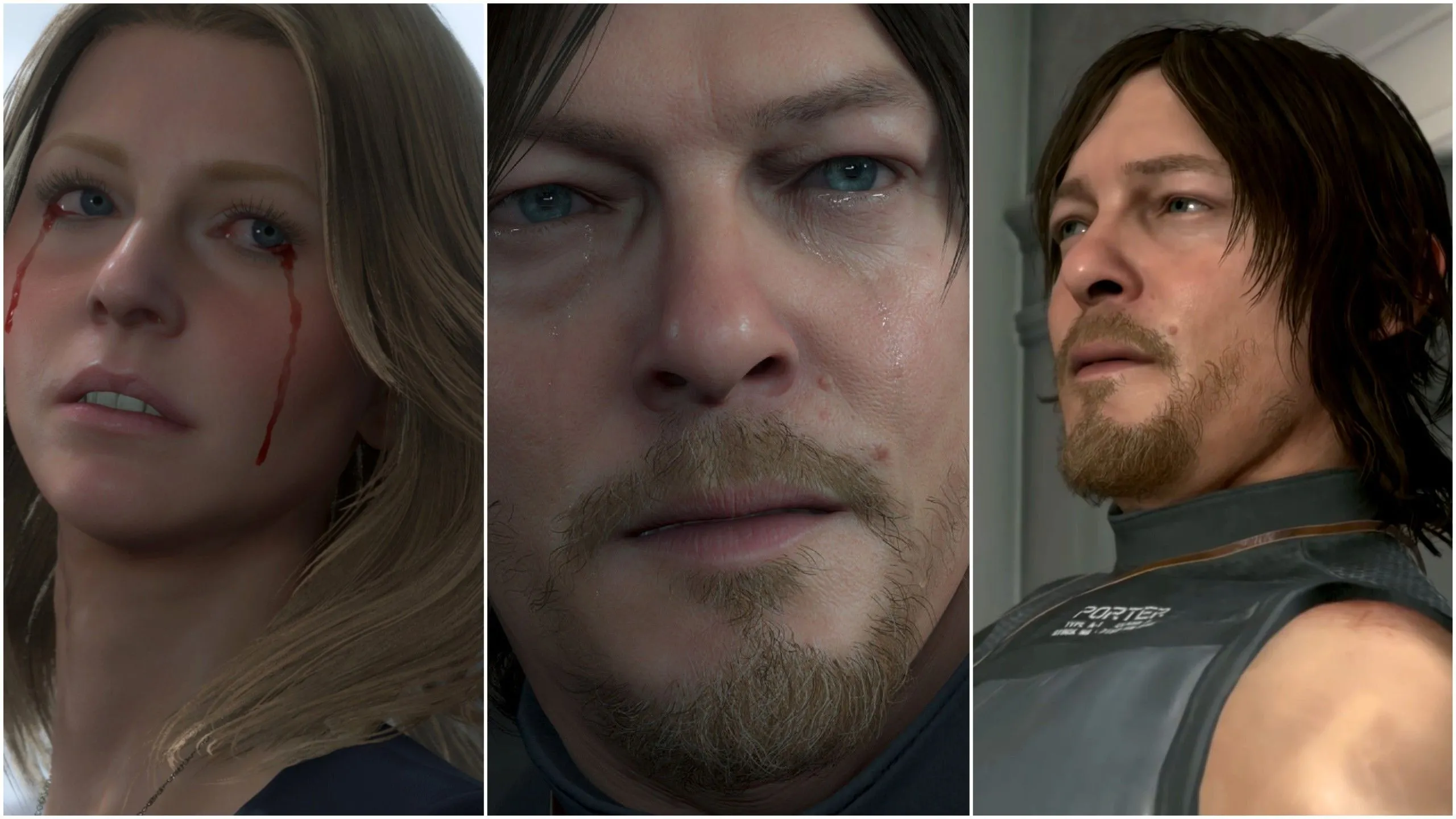Các diễn viên lồng tiếng thể hiện cảm xúc trong game Death Stranding, một ví dụ về diễn xuất trong trò chơi điện tử.
