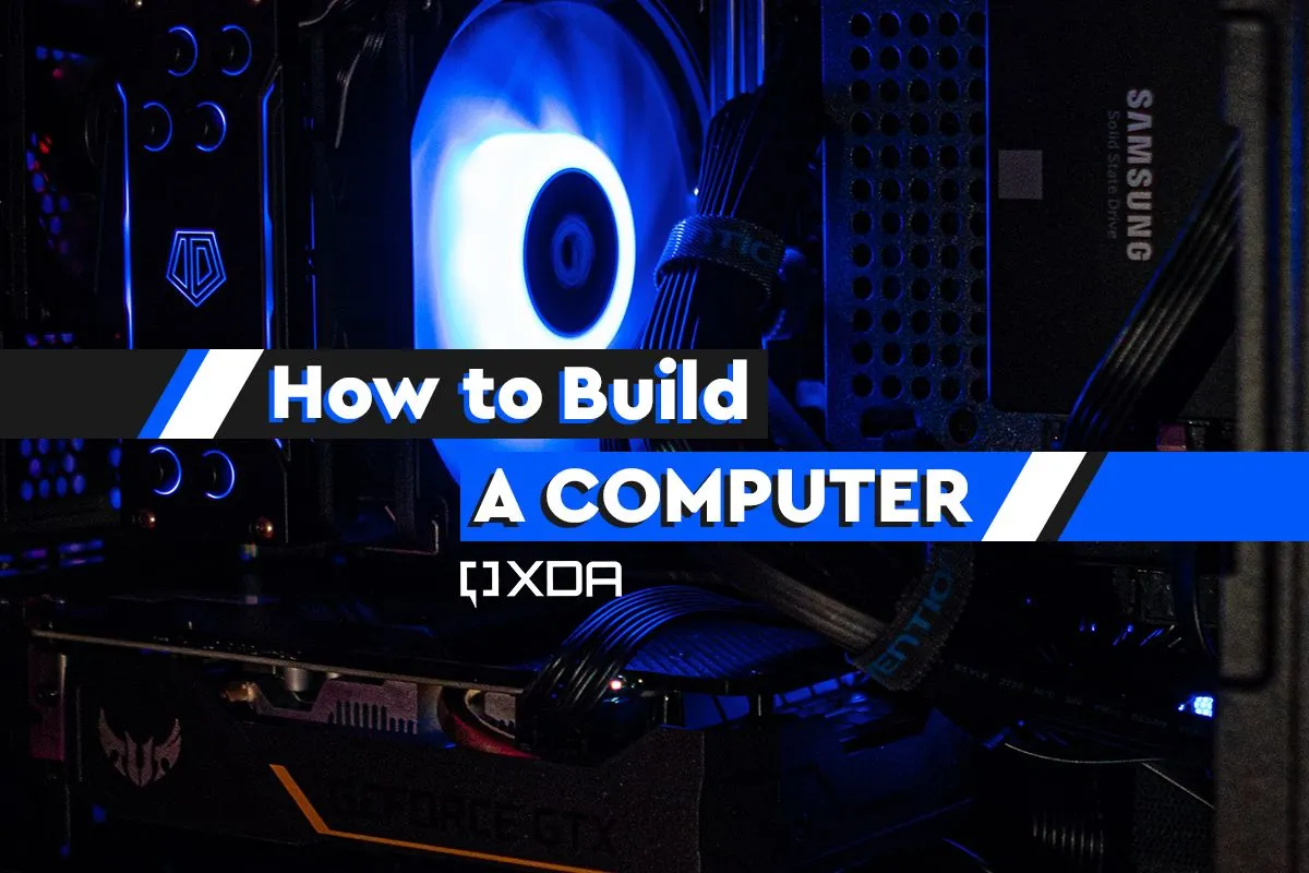 Các linh kiện bên trong thùng máy tính, bao gồm bộ làm mát CPU và card đồ họa, minh họa cấu trúc của một PC đã lắp ráp.