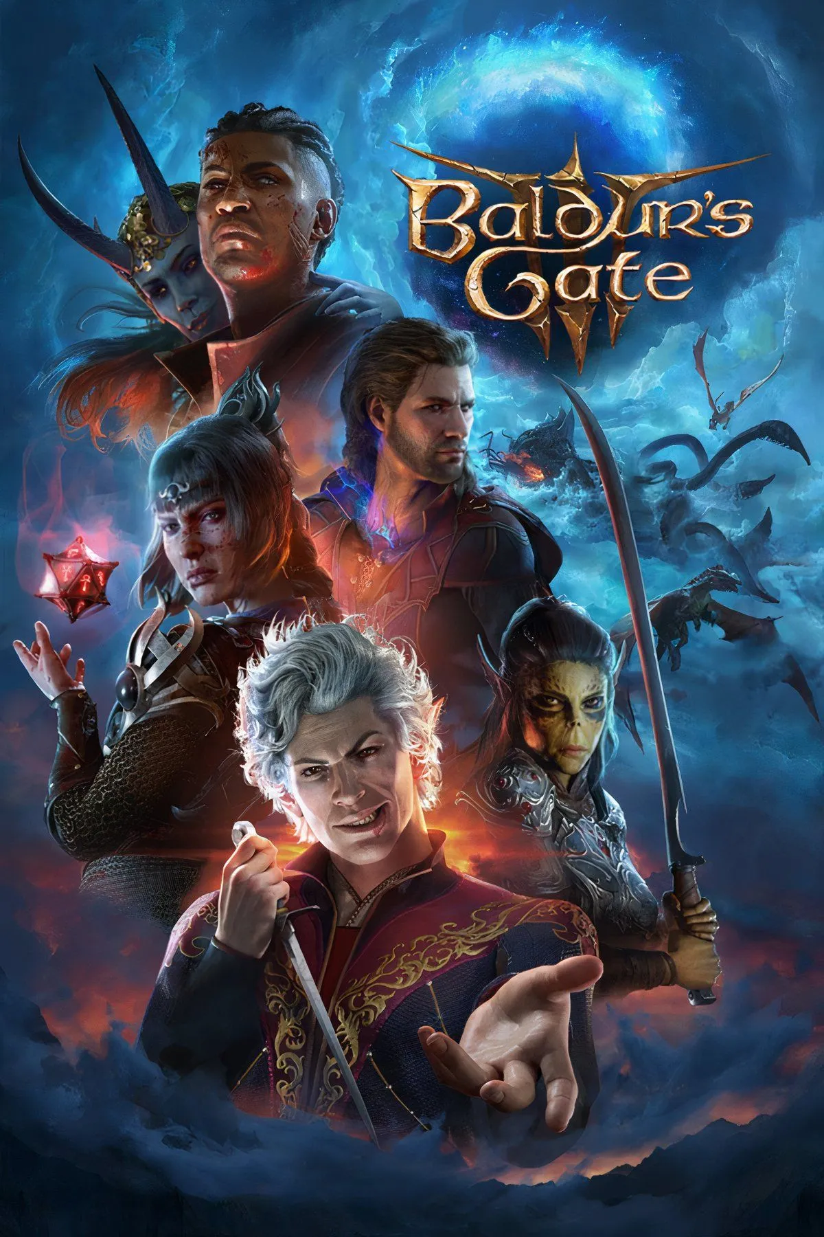Các nhân vật trong Baldur's Gate 3 đang chuẩn bị tham gia chiến đấu trong môi trường 3D chi tiết.