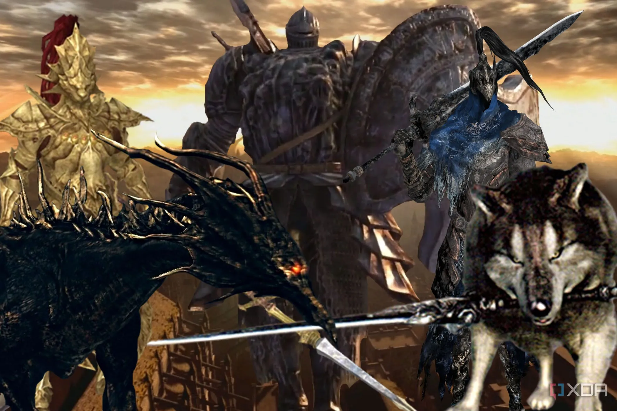 Các trùm game Soulsborne huyền thoại tập trung tại Anor Londo, minh họa độ khó và phong cách gothic đặc trưng của thể loại này.