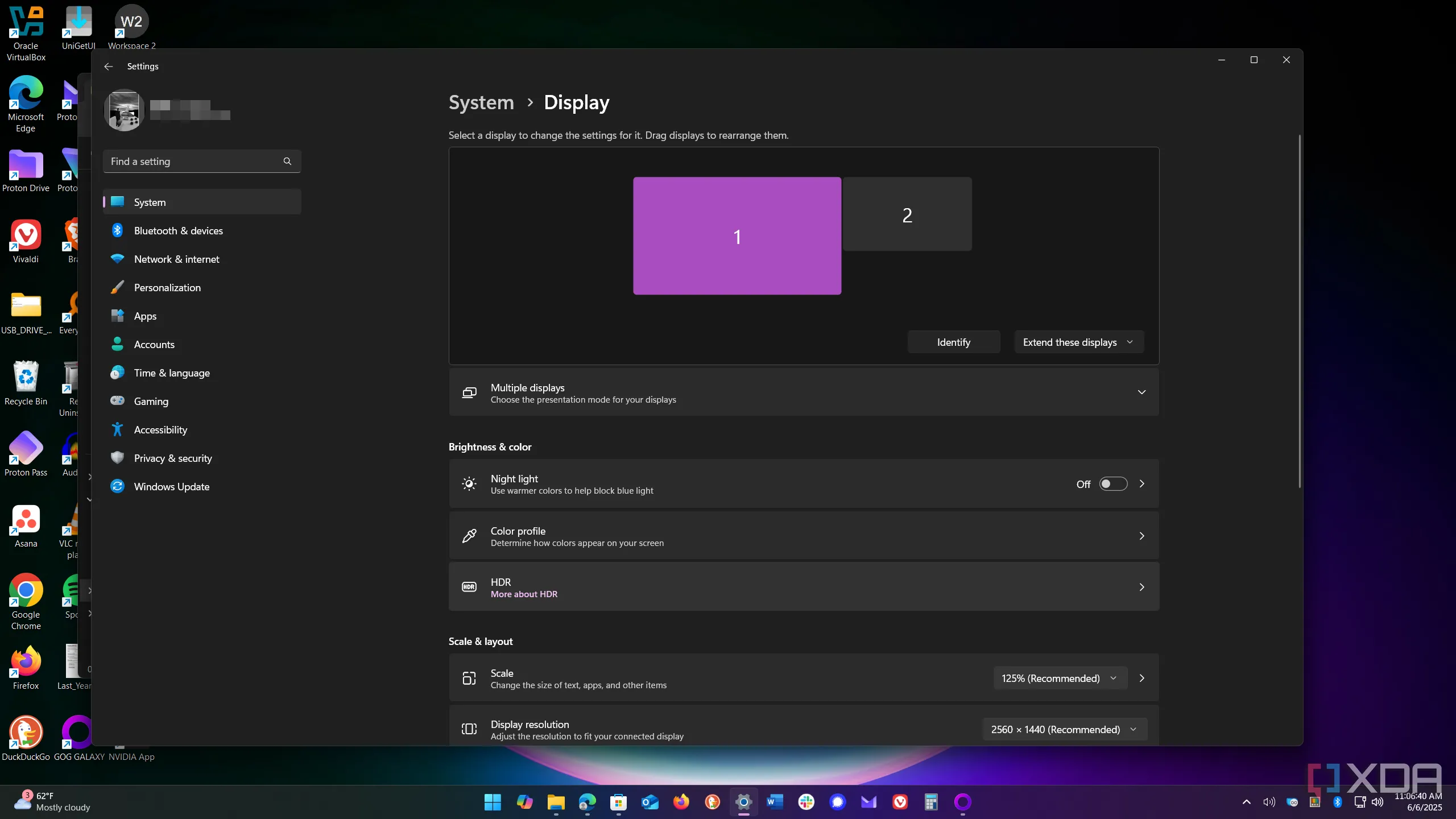 Cài đặt HDR trên Windows 11, hiển thị tùy chọn bật/tắt Auto HDR