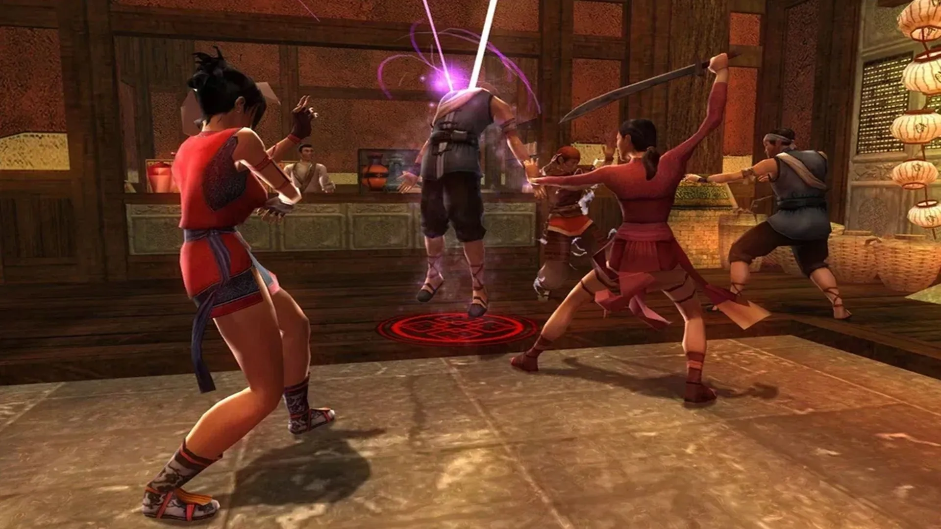 Cảnh chiến đấu trong game nhập vai hành động võ thuật Jade Empire của BioWare